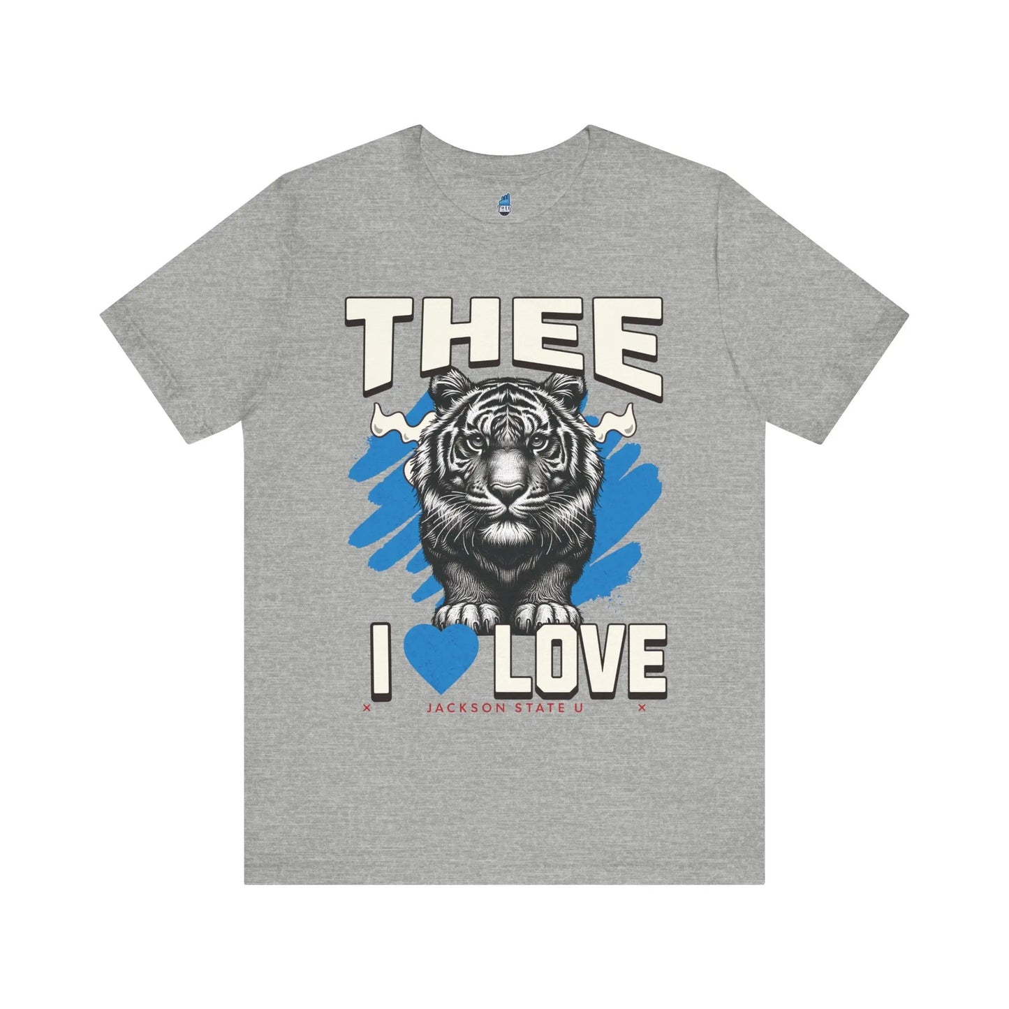 #TheeILove Jackson State U Tigerhead Men's Baby Blue Jersey Short Sleeve Tee Printify
