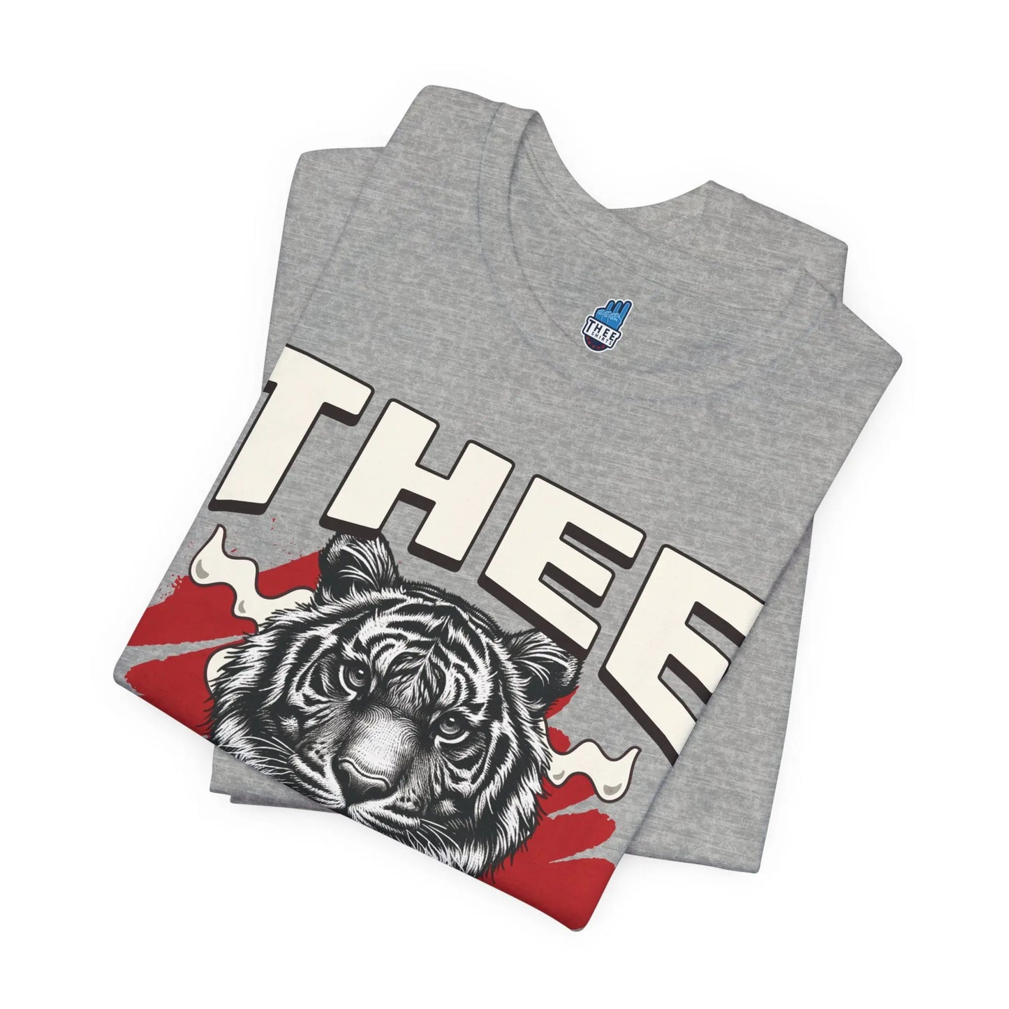#TheeILove Jackson State U Tigerhead Men's Red Jersey Short Sleeve Tee Printify