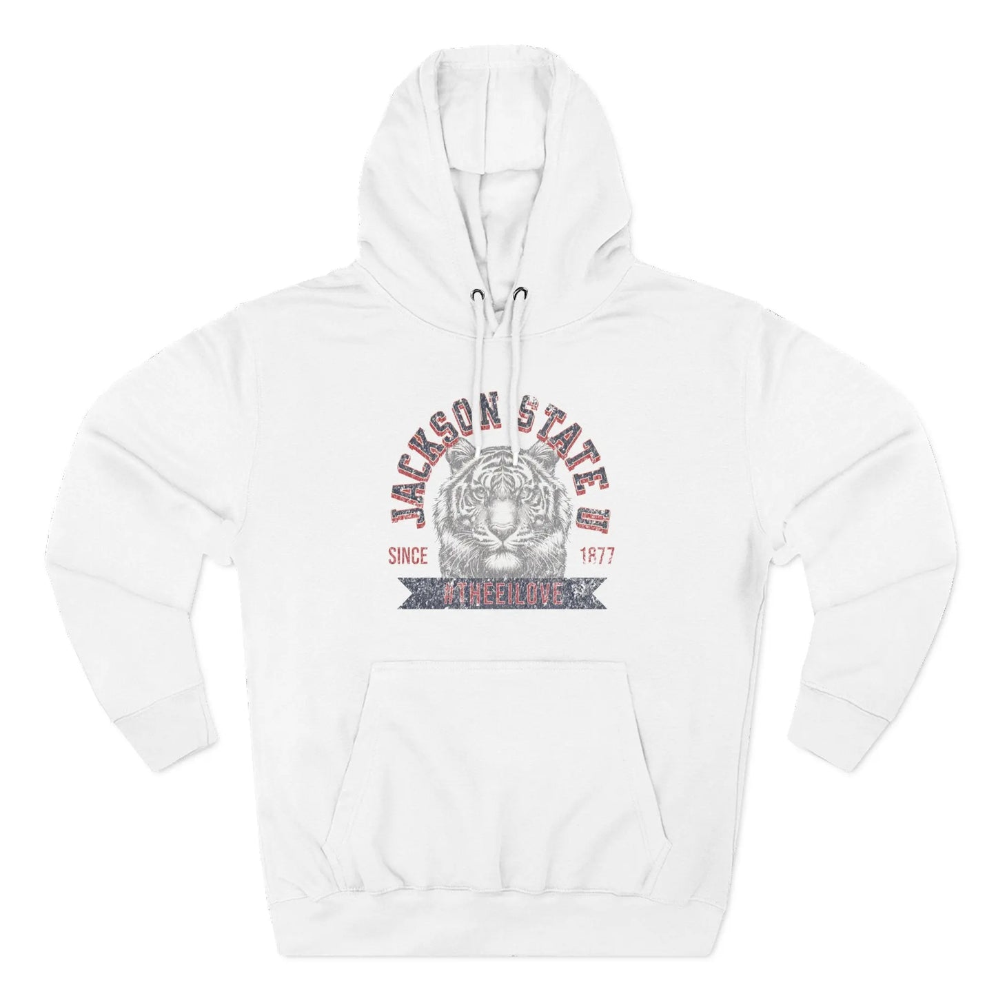 Jackson State Univ #TheeILove Women's Navy Premium Fleece Hoodie Printify