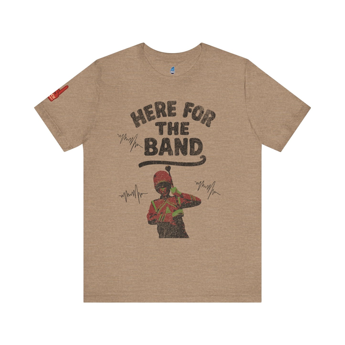 Here for the Band Varsity RGB Jersey Short Sleeve Tee Printify