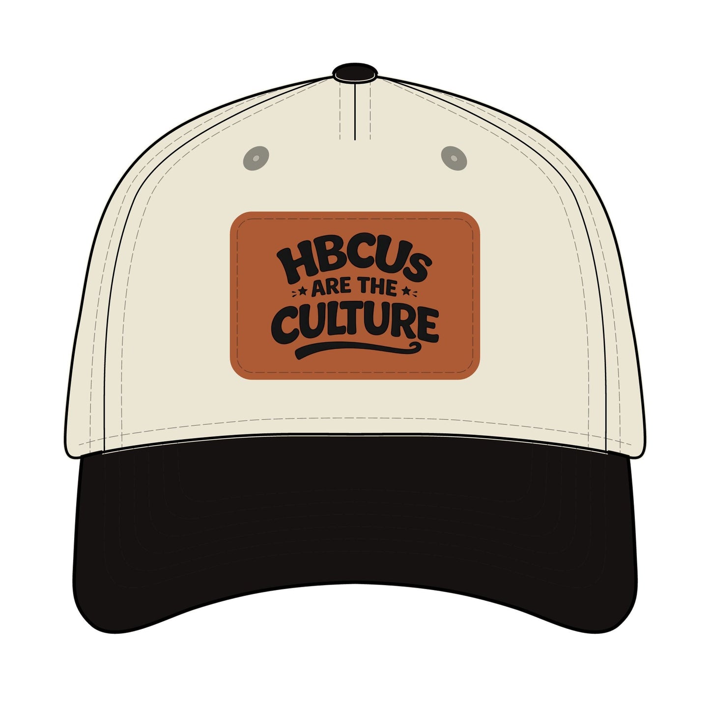 HBCUs are the Culture Embroidered Leather Patch Hat - Mid Profile Baseball Cap with Leather Patch Printify