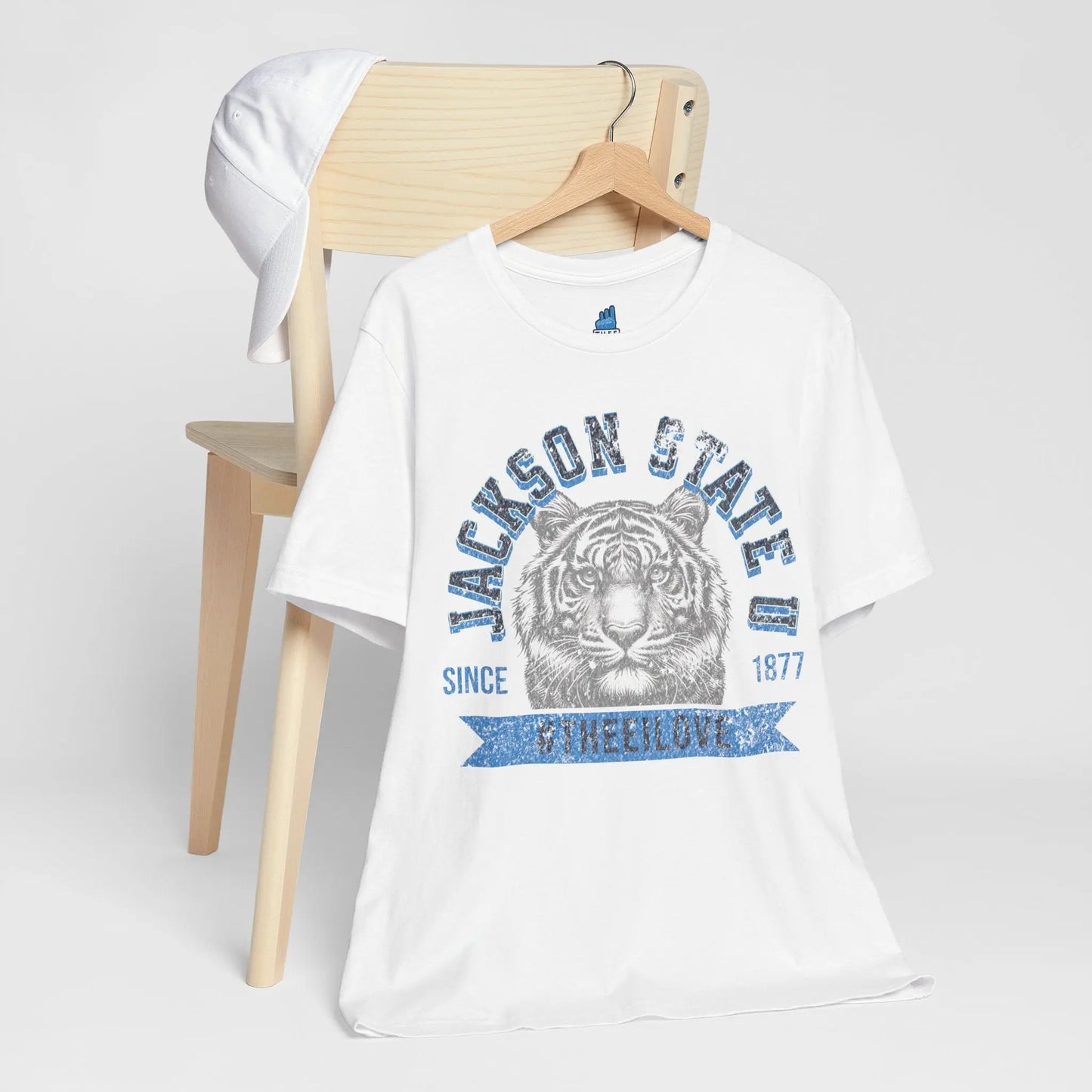Jackson State Univ #TheeILove Men's Baby Blue Jersey Short Sleeve Tee Printify