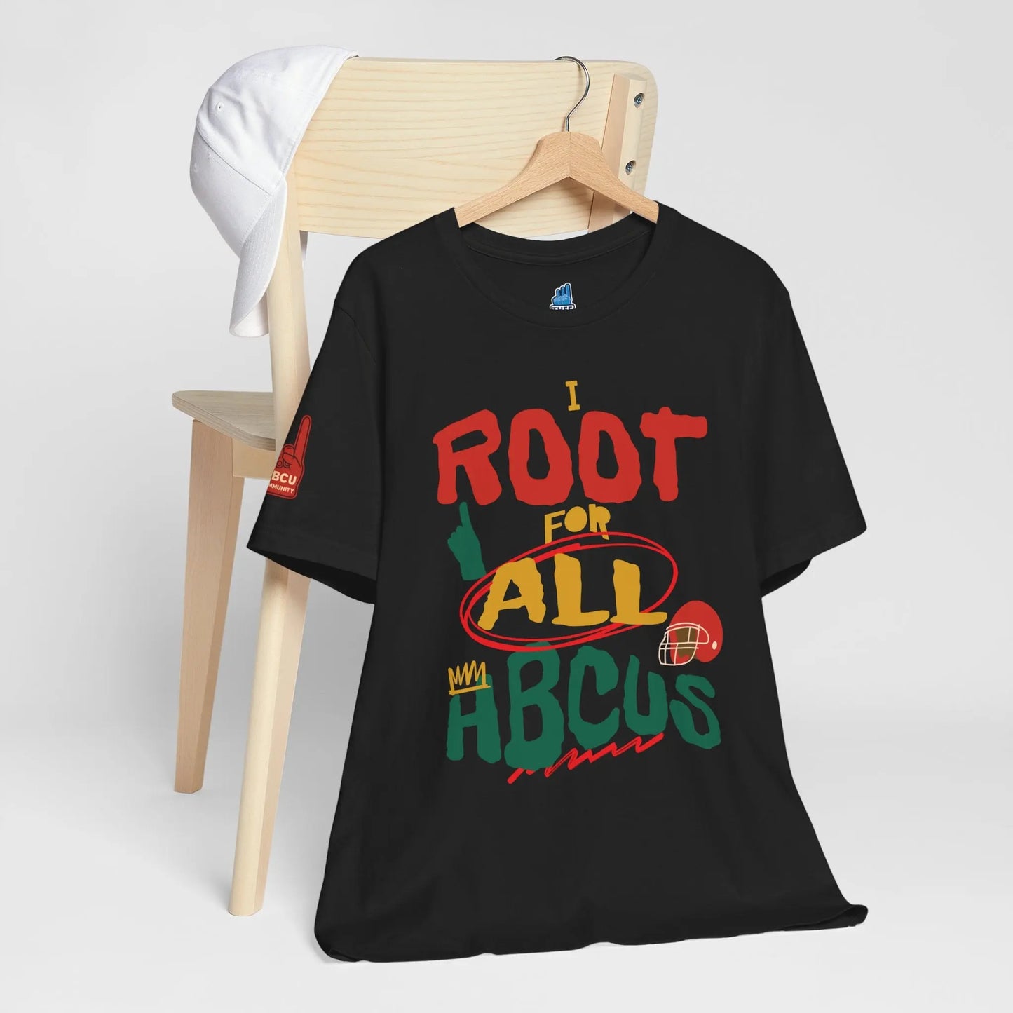 I Root for All HBCUs Black Jersey Short Sleeve Tee Printify
