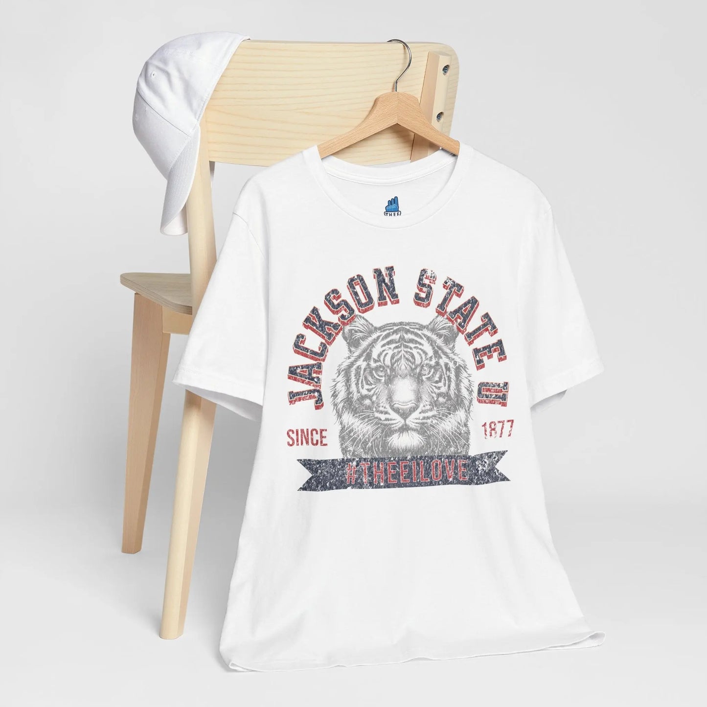 Jackson State Univ #TheeILove Men's Red Jersey Short Sleeve Tee Printify