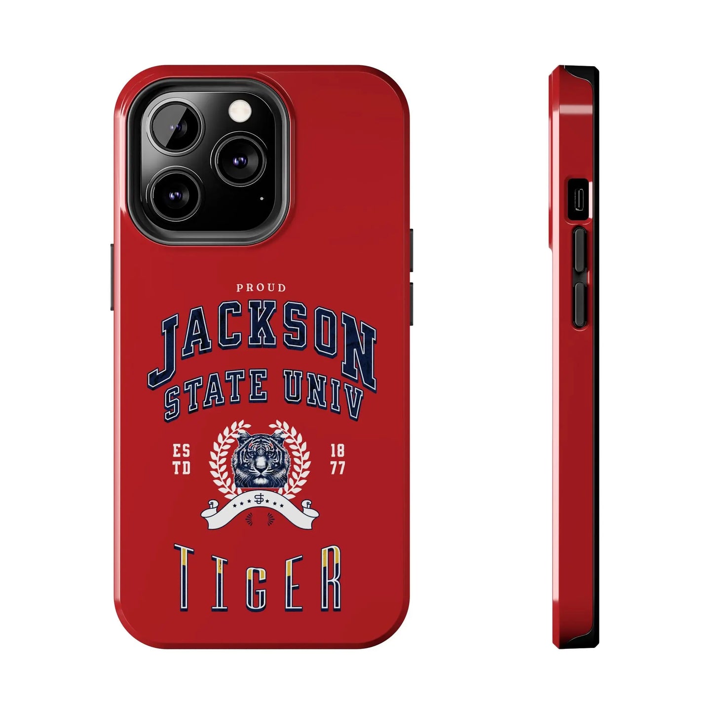 Proud Jackson State Univ Tiger White - Red Case Printify