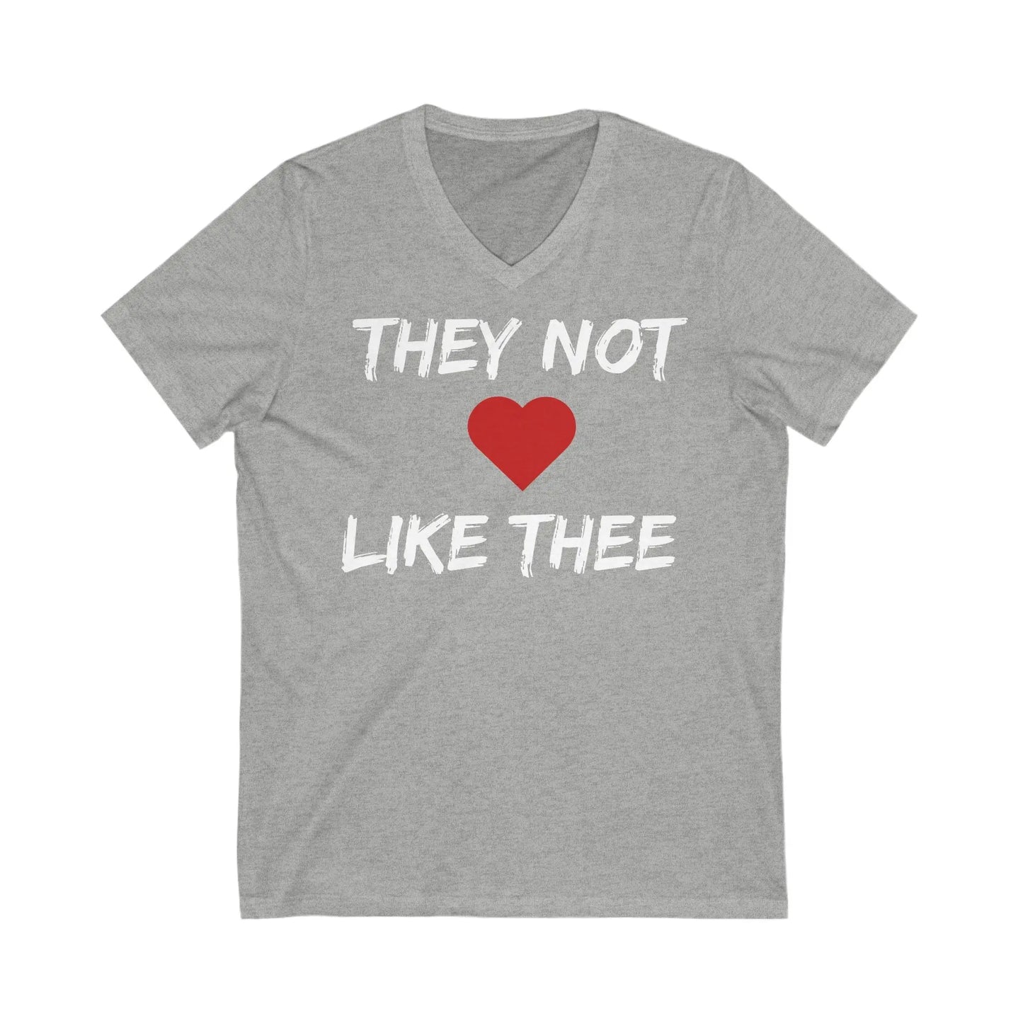 They Not Like Thee White Men's Jersey Short Sleeve V-Neck Tee Printify