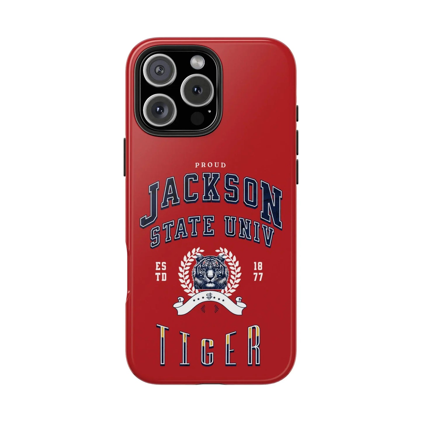 Proud Jackson State Univ Tiger White - Red Case Printify