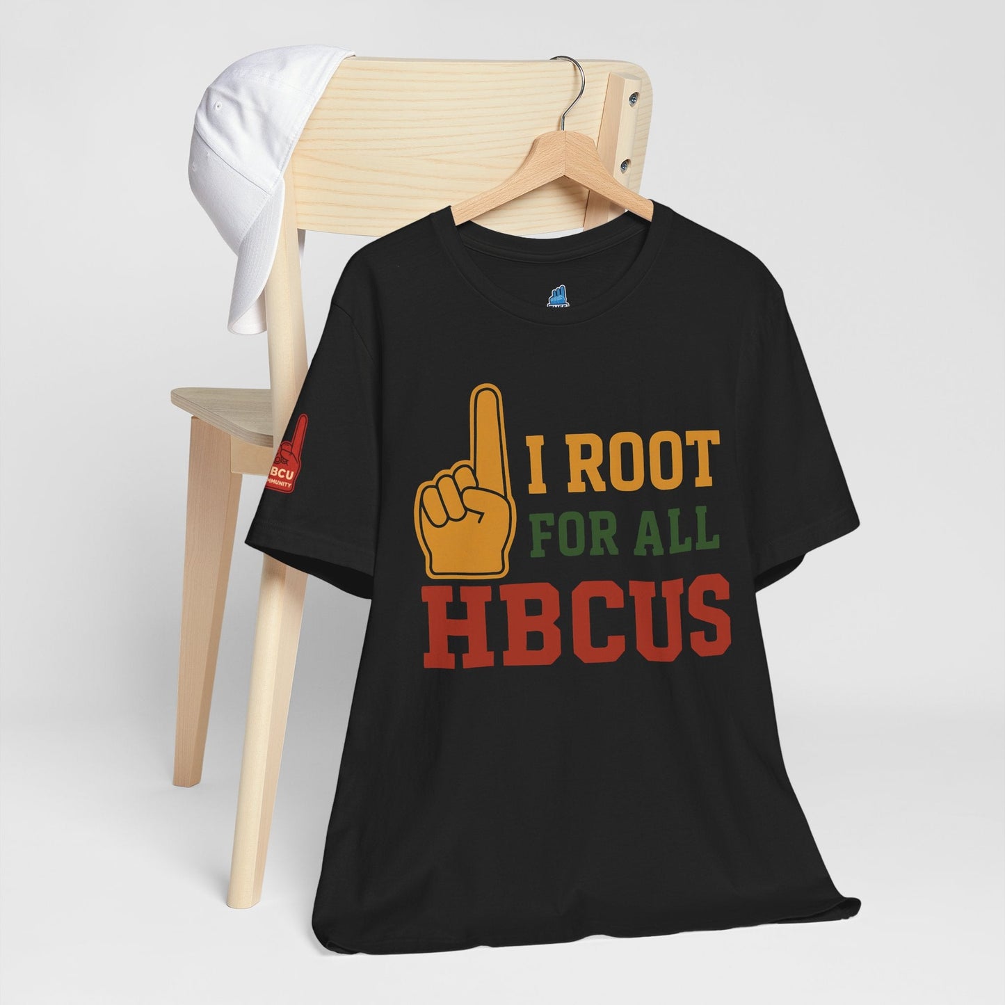 I Root for All HBCUS Foam Hand Jersey Short Sleeve Tee Printify