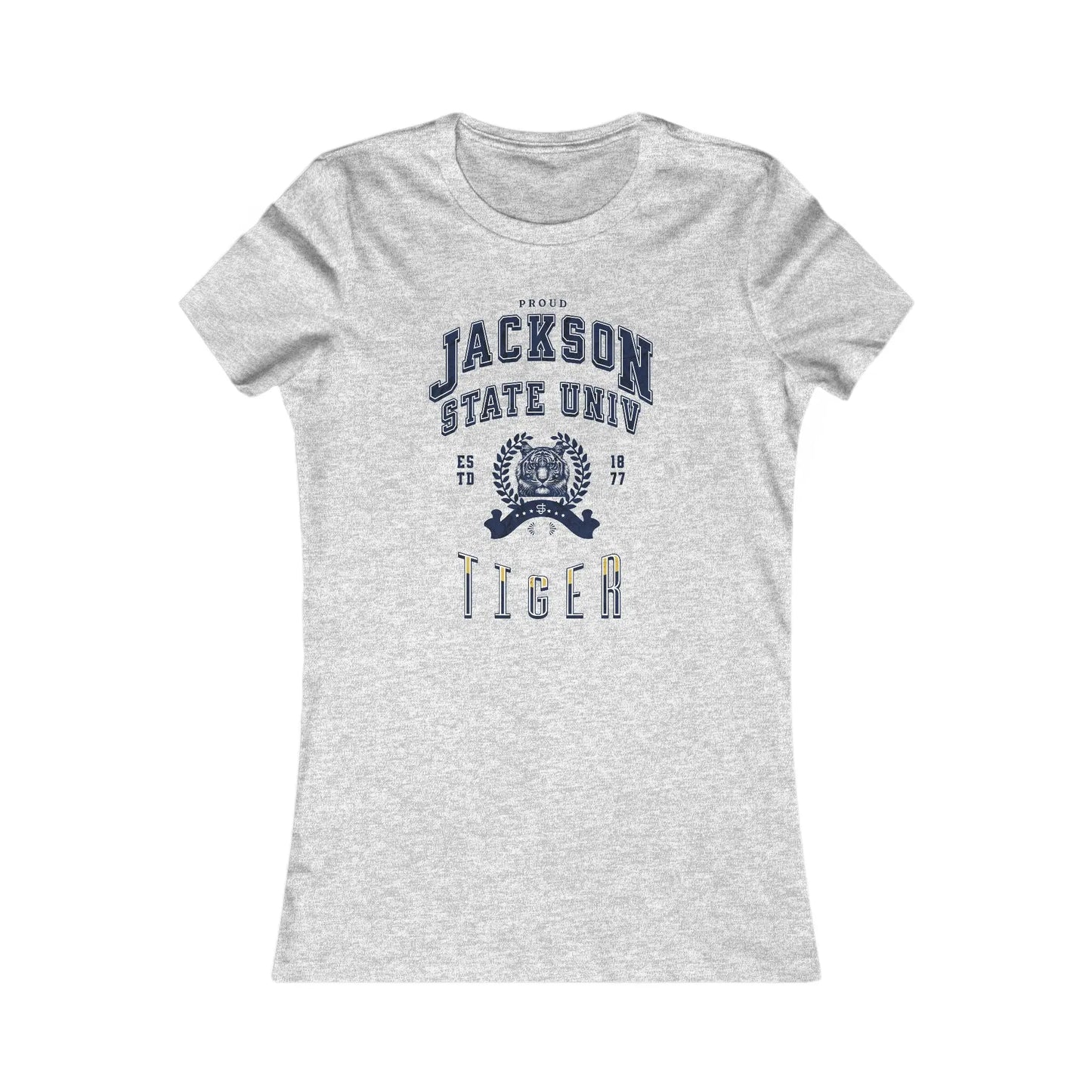 Proud Jackson State Univ Tiger Women's Navy Favorite Tee Printify