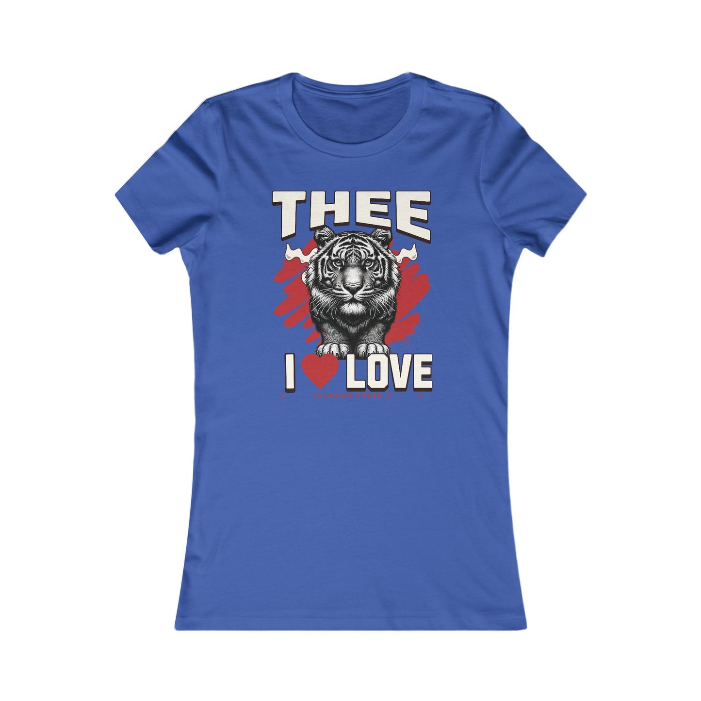 #TheeILove Jackson State U Tigerhead Women's Red Favorite Tee - Thee Shirts