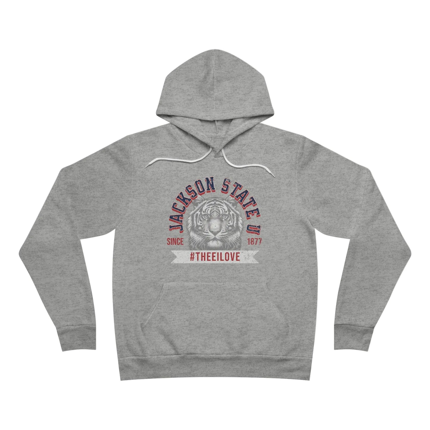 Jackson State Univ #TheeILove Men's White Fleece Pullover Hoodie Printify