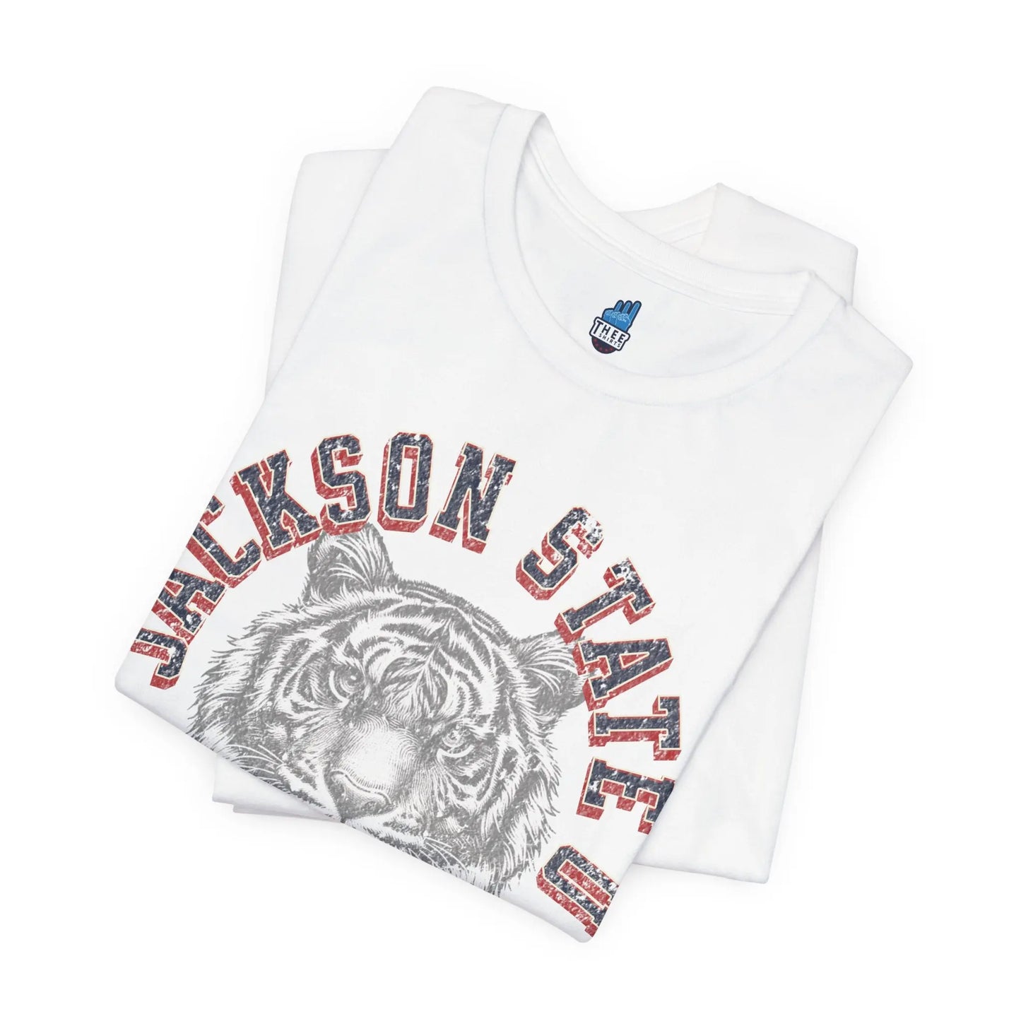 Jackson State Univ #TheeILove Men's Red Jersey Short Sleeve Tee Printify