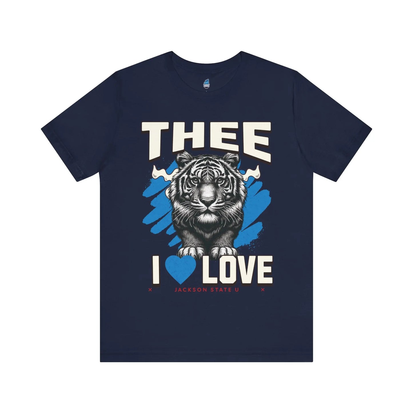 #TheeILove Jackson State U Tigerhead Men's Baby Blue Jersey Short Sleeve Tee Printify