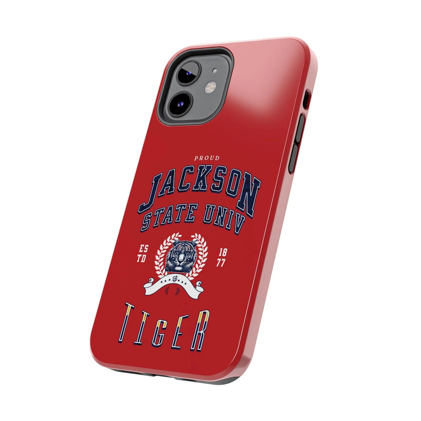 Proud Jackson State Univ Tiger White - Red Case Printify