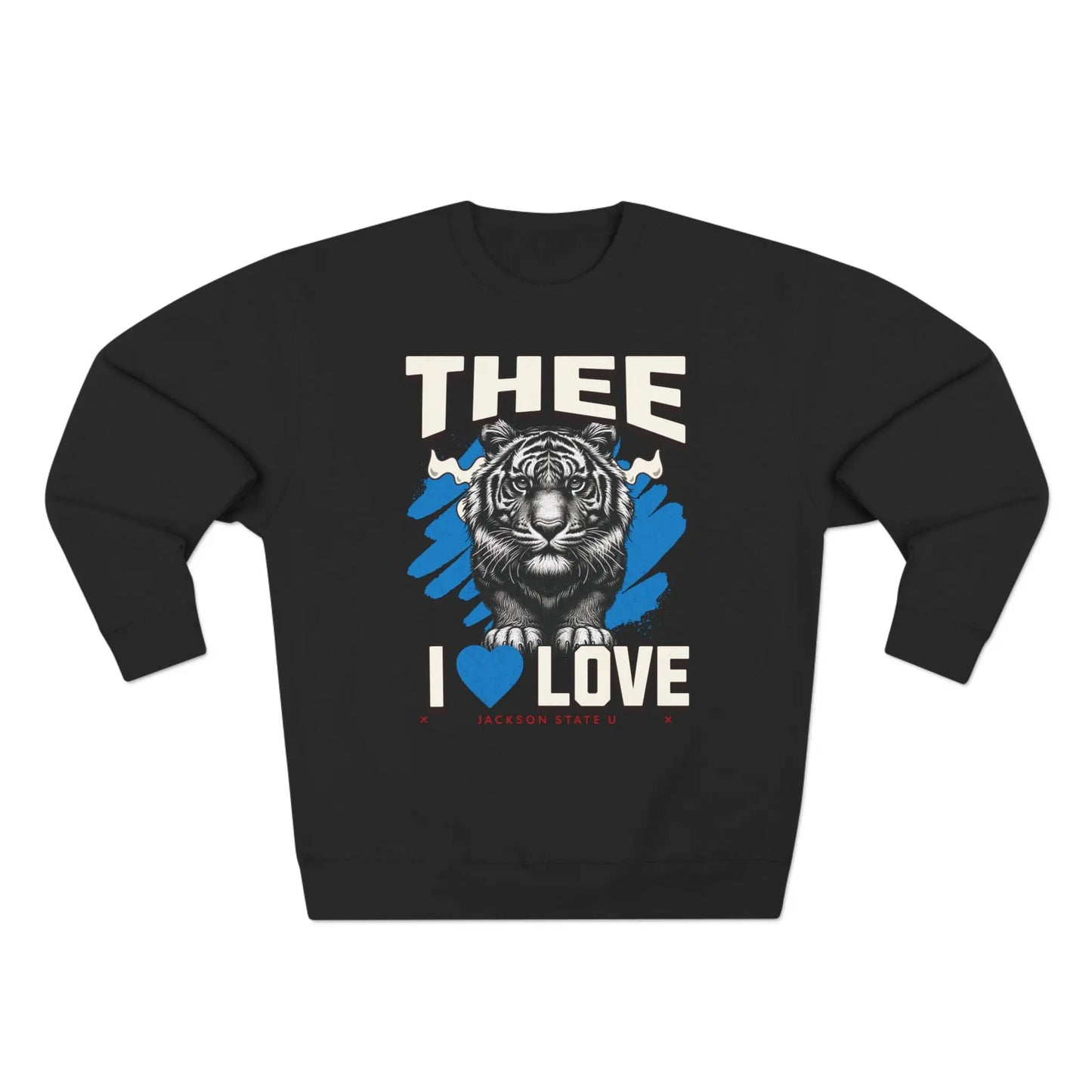 #TheeILove Jackson State U Tigerhead Men's Baby Blue Crewneck Sweatshirt Printify