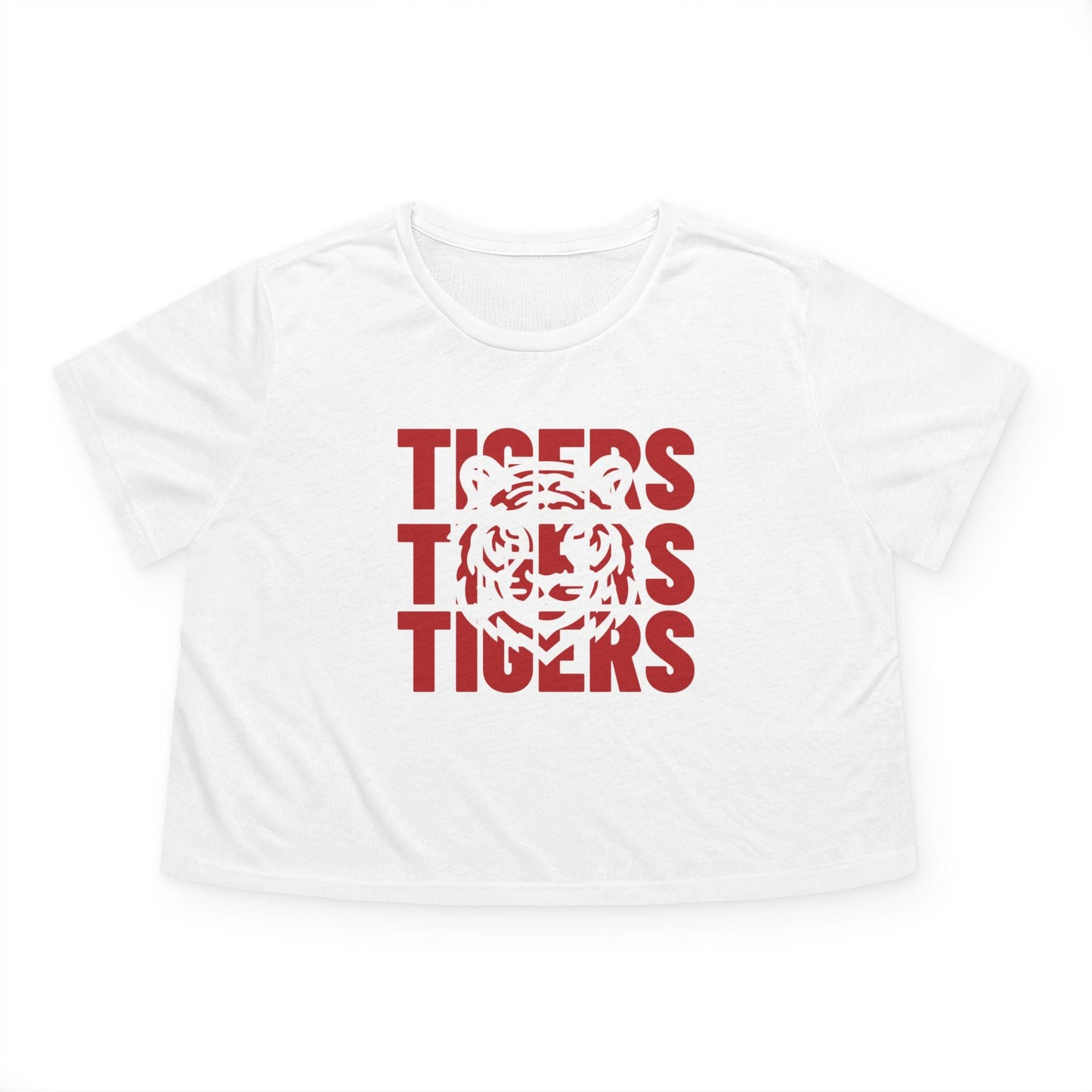 Jackson State Univ Tigers 3X Red Women's Flowy Cropped Tee Printify