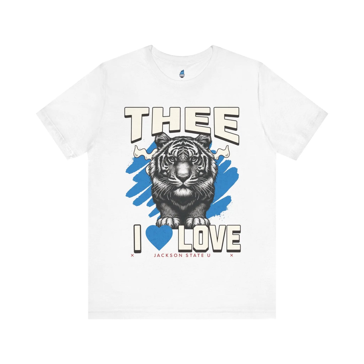#TheeILove Jackson State U Tigerhead Men's Baby Blue Jersey Short Sleeve Tee Printify