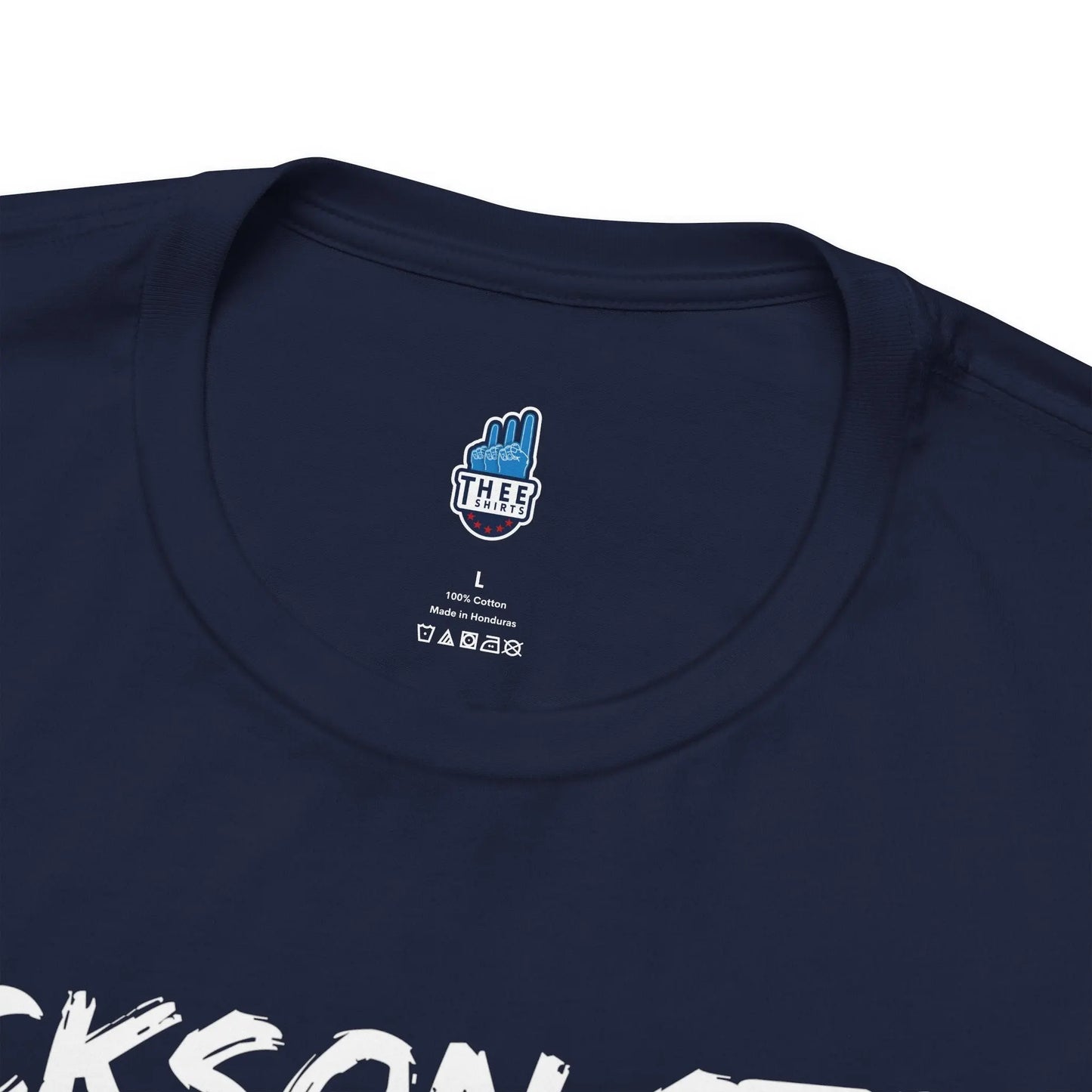 Jackson State This, Jackson State That White Baby Blue Block Men's Jersey Short Sleeve Tee Printify