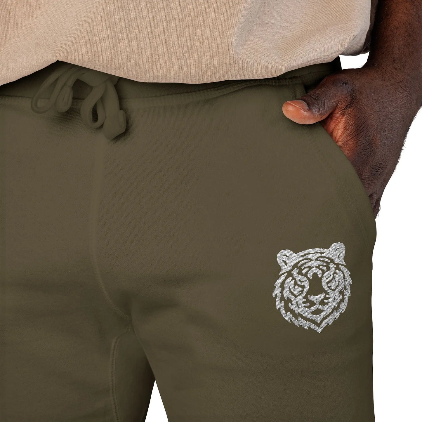 Tigerhead Men's White Lightweight Fleece Sweatpants Printify
