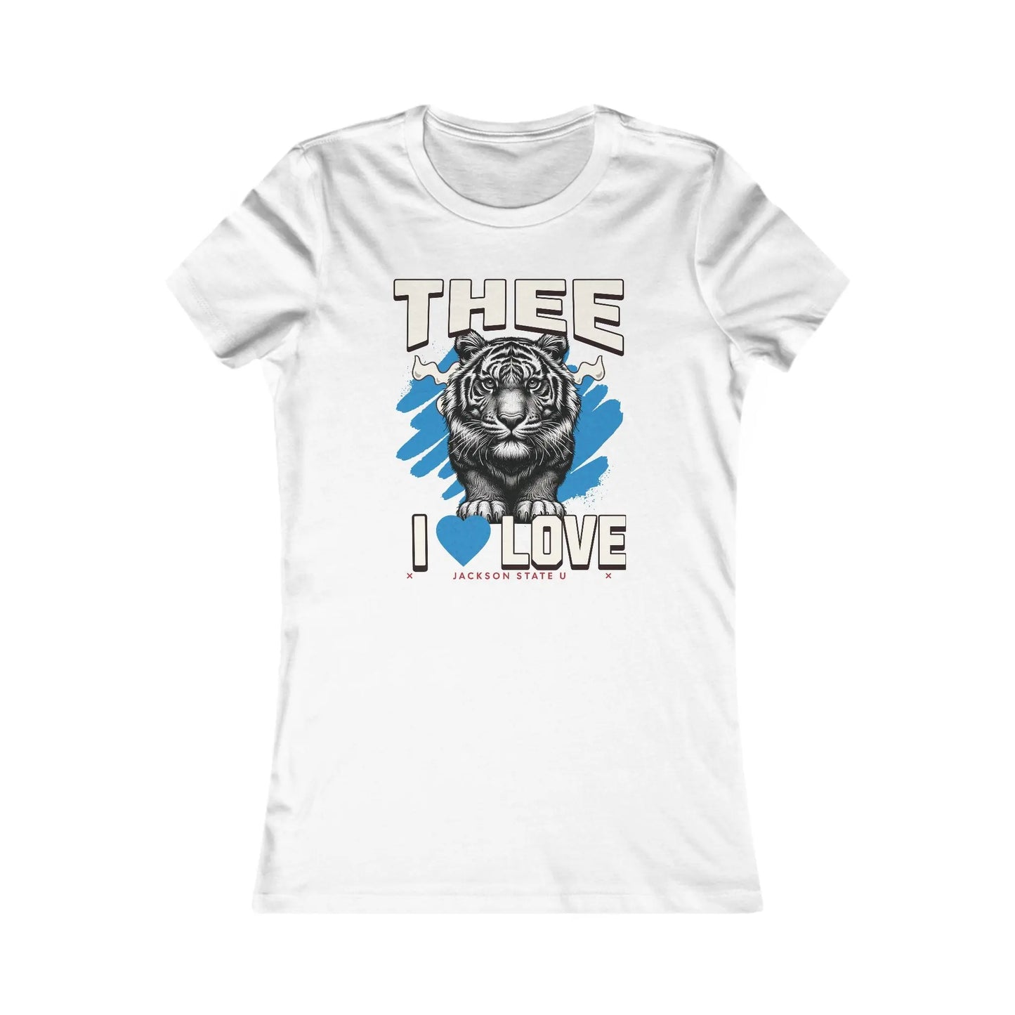 #TheeILove Jackson State U Tigerhead Women's Baby Blue Favorite Tee Printify