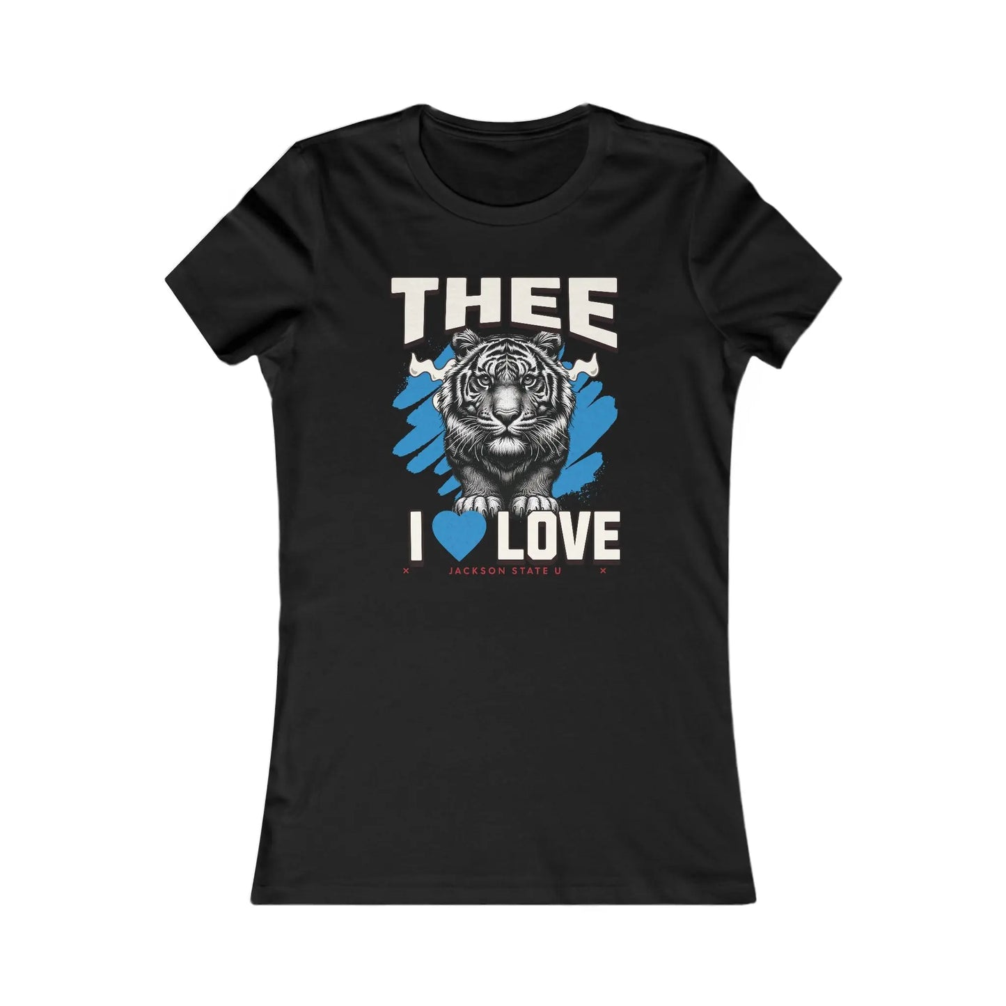 #TheeILove Jackson State U Tigerhead Women's Baby Blue Favorite Tee Printify