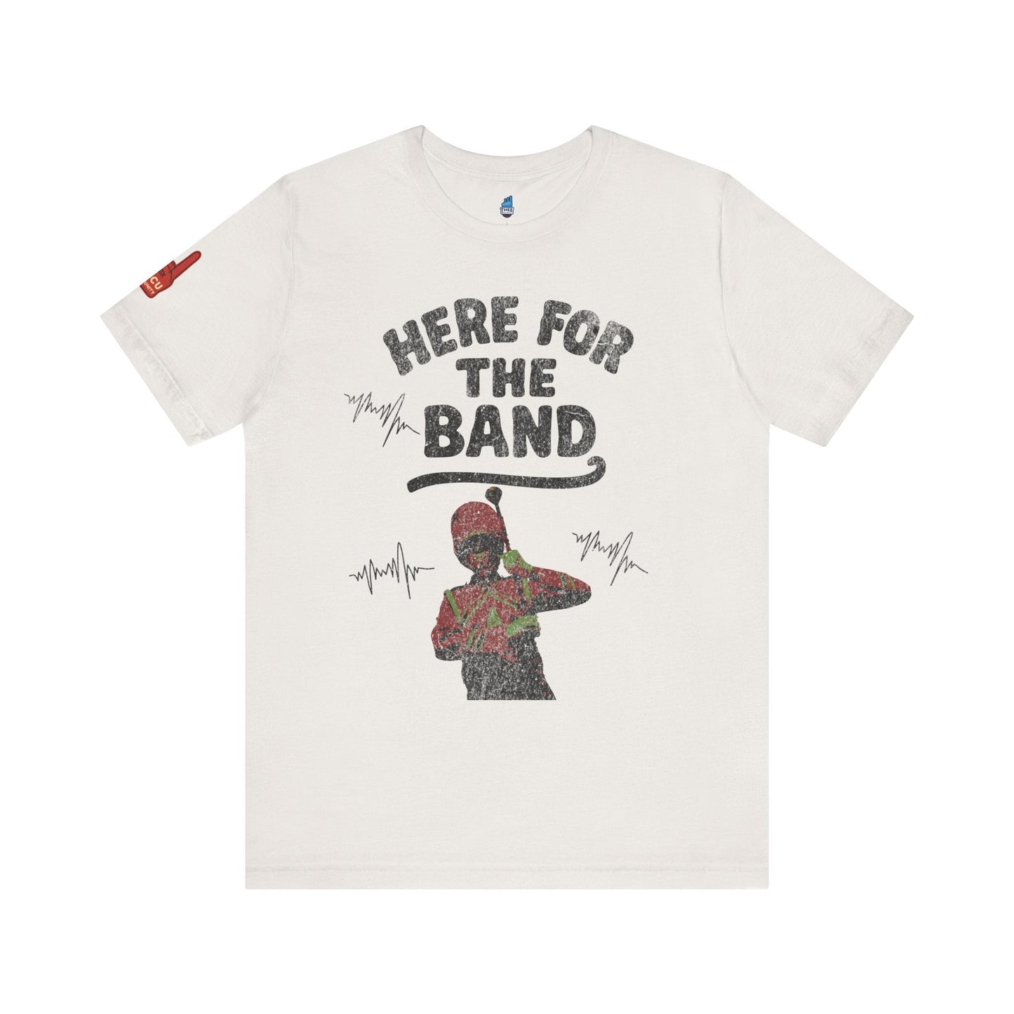 Here for the Band Varsity RGB Jersey Short Sleeve Tee Printify