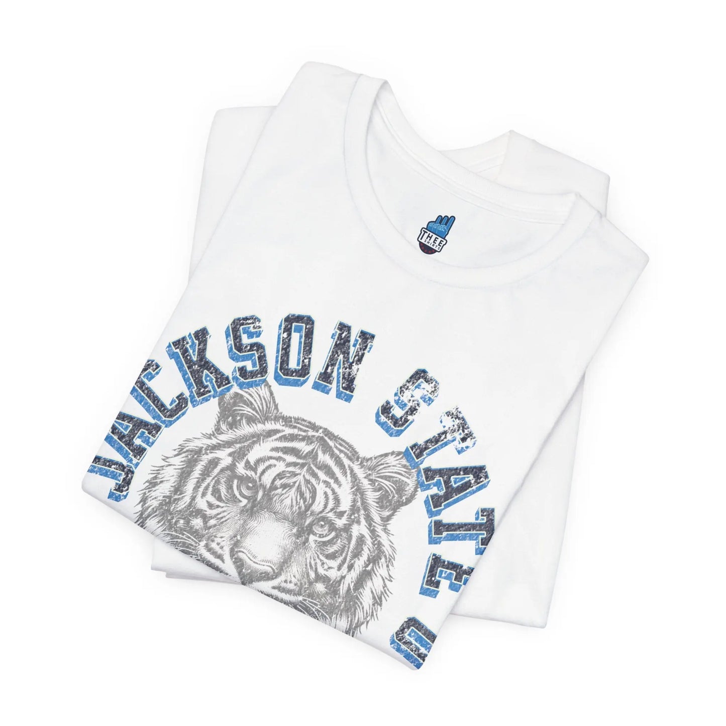 Jackson State Univ #TheeILove Men's Baby Blue Jersey Short Sleeve Tee Printify