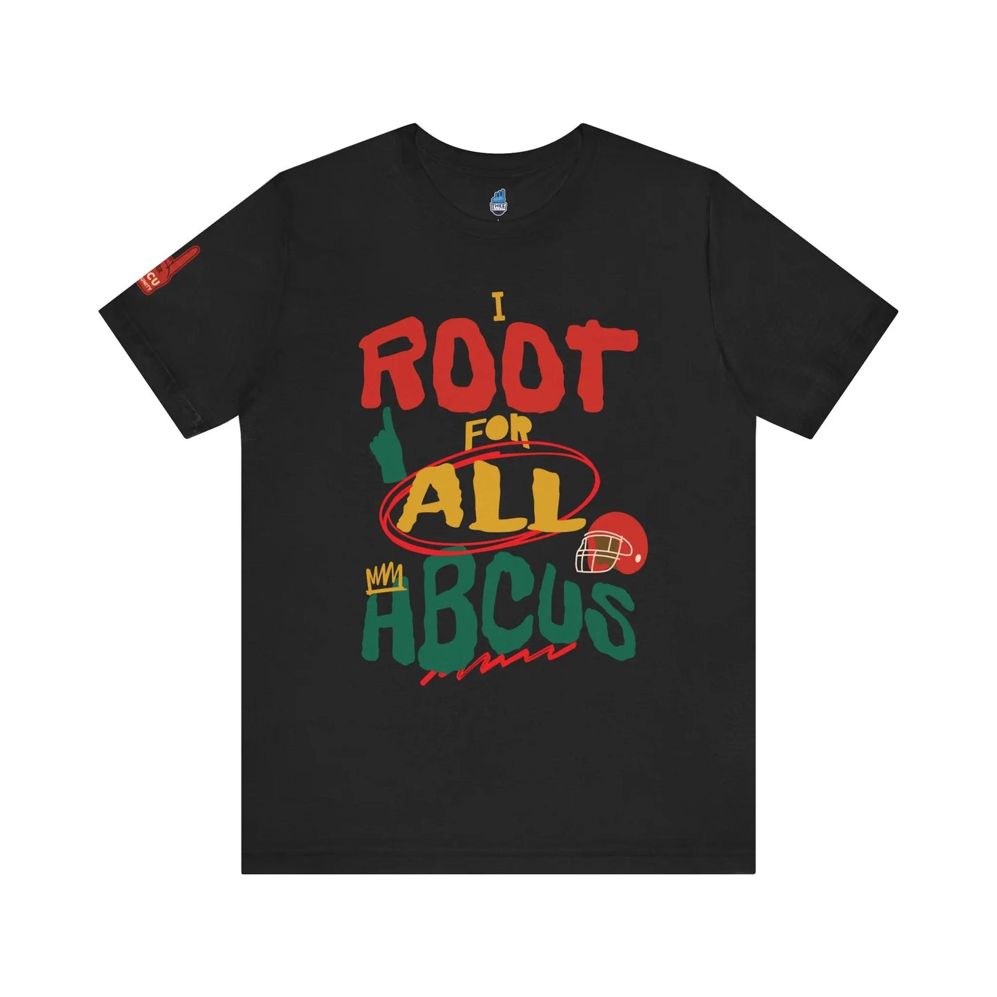 I Root for All HBCUs Black Jersey Short Sleeve Tee Printify