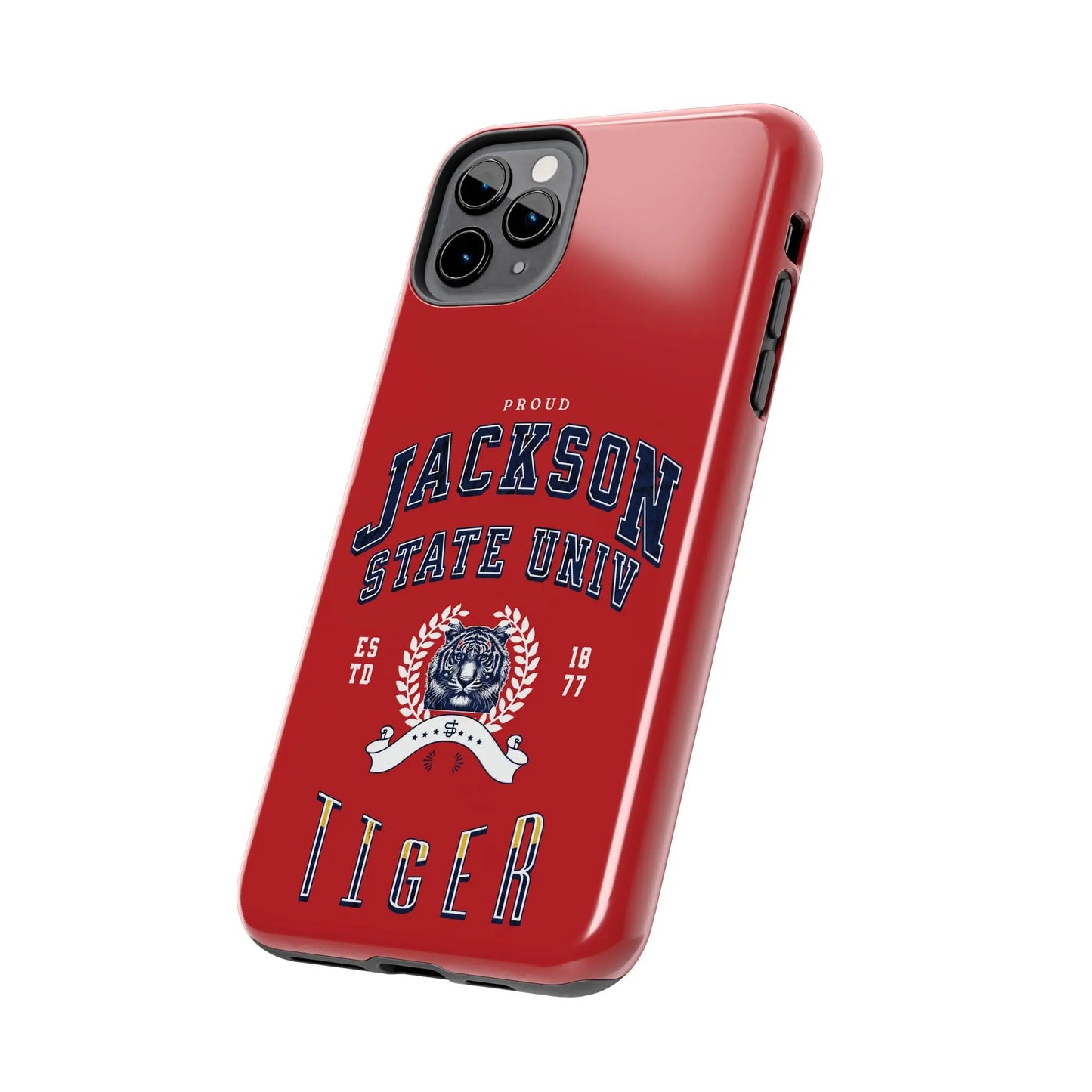 Proud Jackson State Univ Tiger White - Red Case Printify