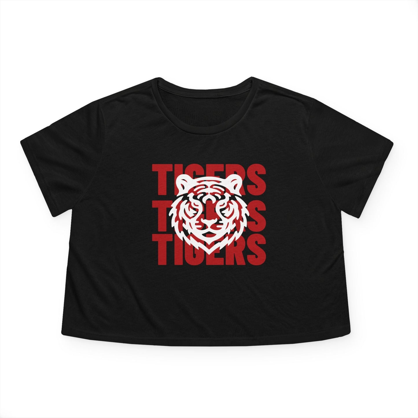 Jackson State Univ Tigers 3X Red Women's Flowy Cropped Tee Printify