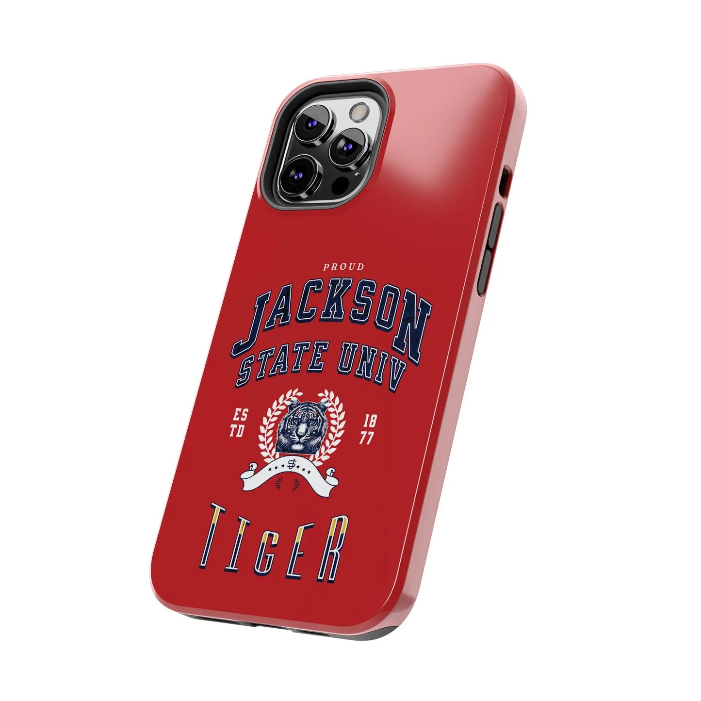 Proud Jackson State Univ Tiger White - Red Case Printify