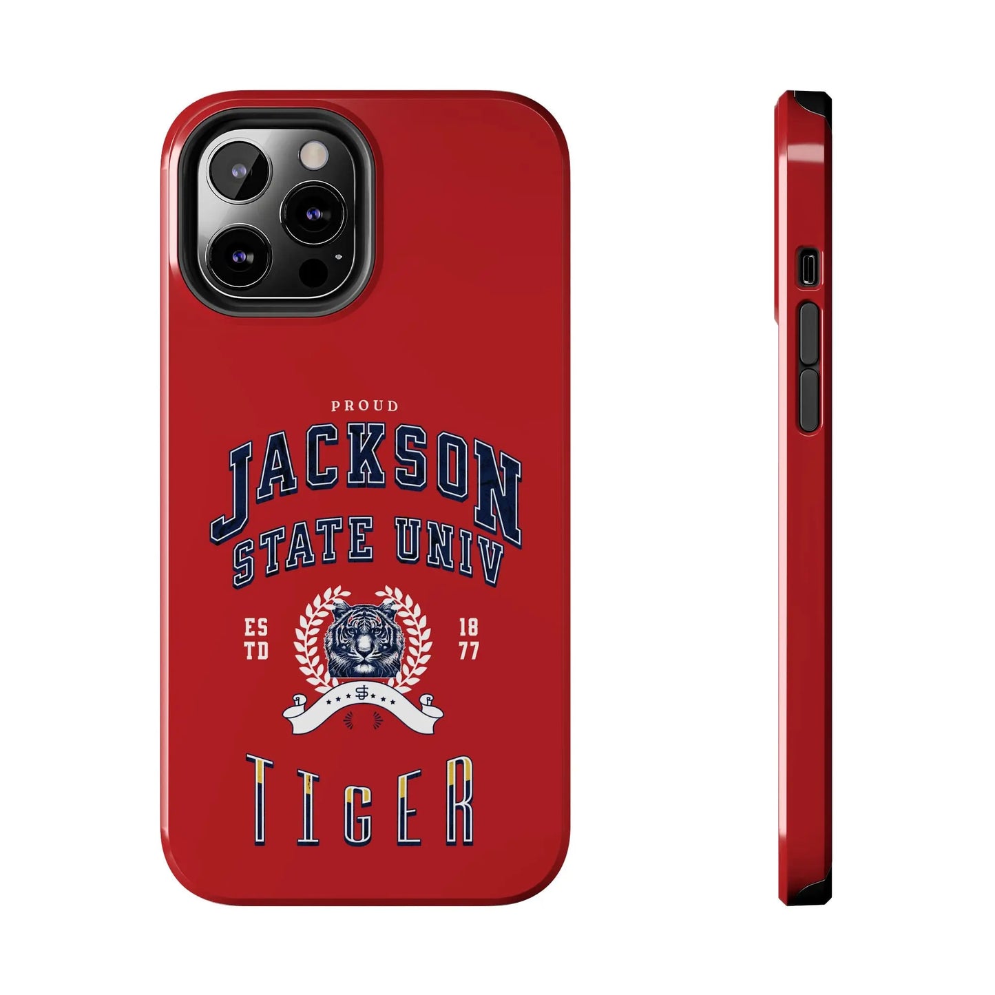 Proud Jackson State Univ Tiger White - Red Case Printify