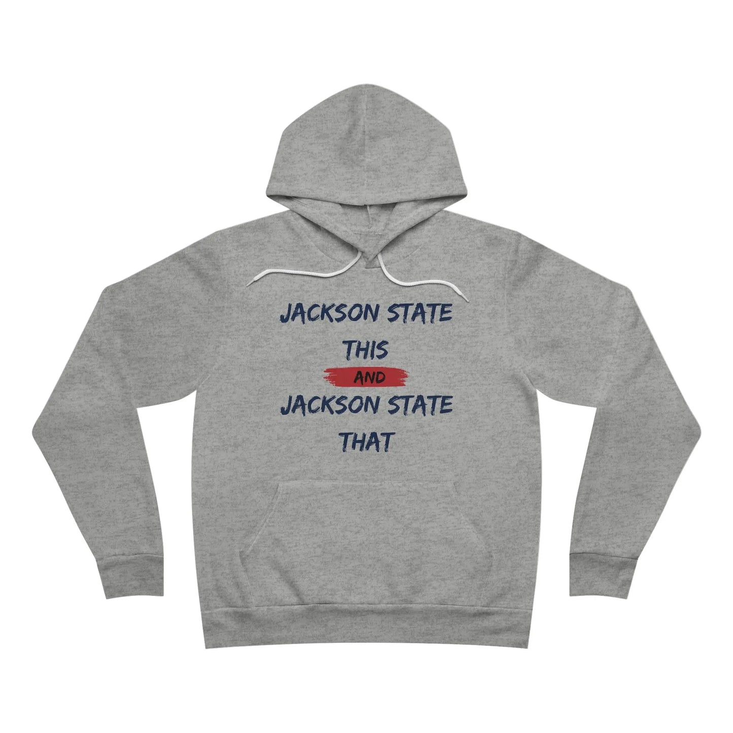 Jackson State This, Jackson State That Men's Block Red Fleece Pullover Hoodie Printify