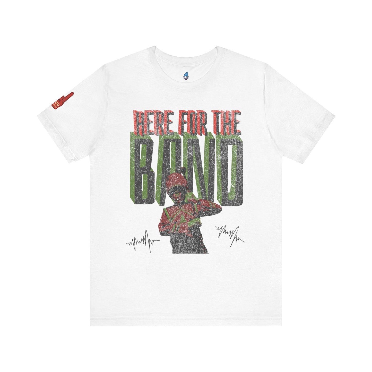 Here for the Band Vintage RGB Jersey Short Sleeve Tee Printify