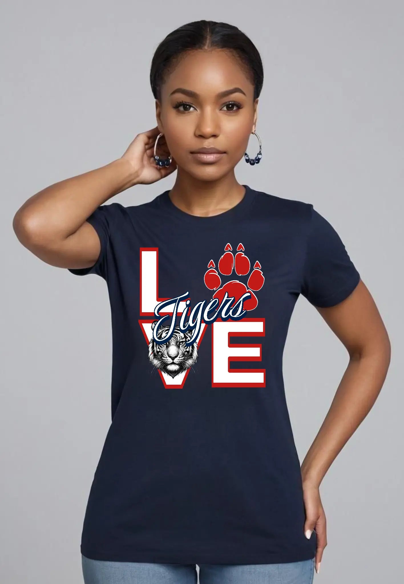 Love Tigers Varsity Women's Black Favorite Tee Printify