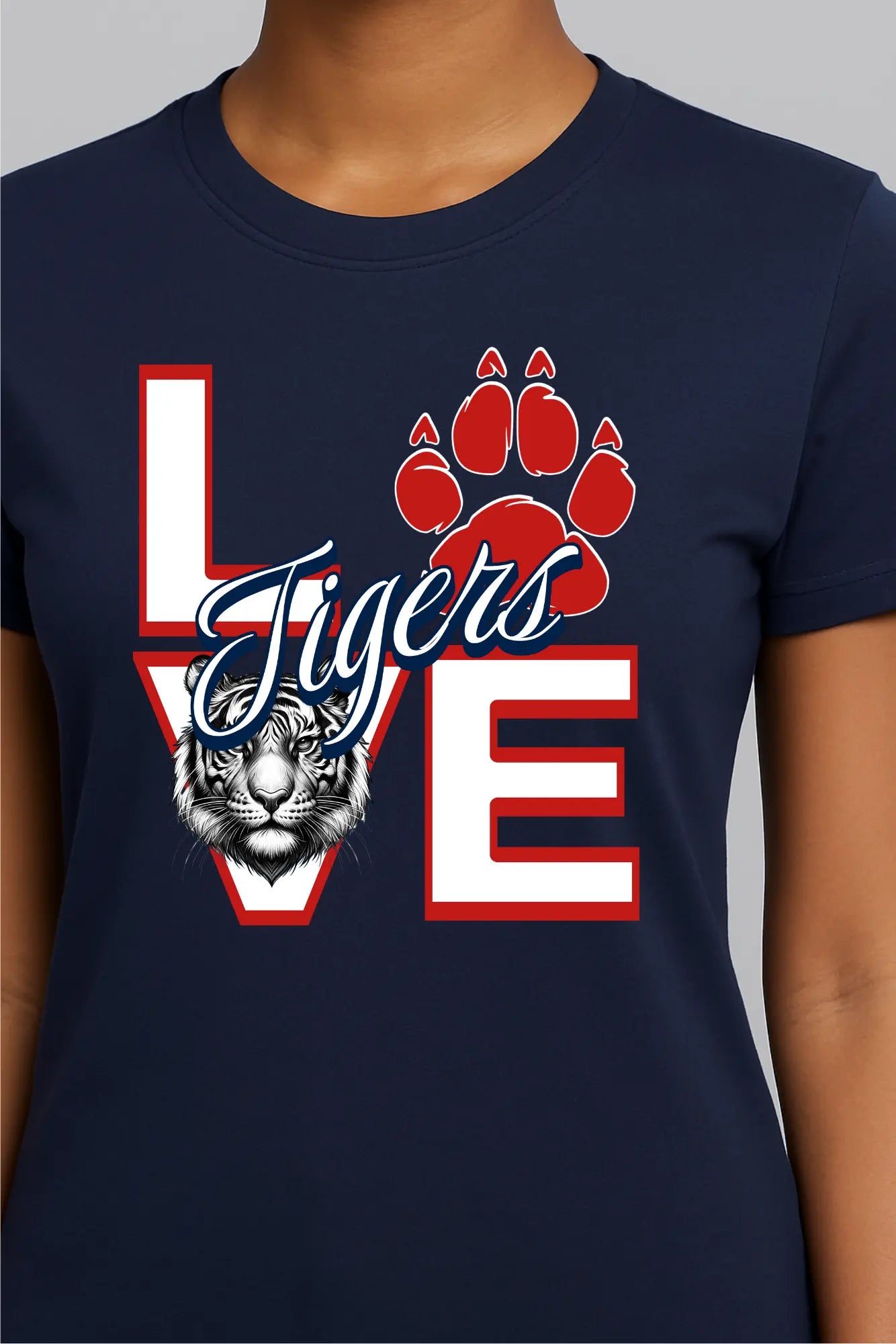 Love Tigers Varsity Women's Black Favorite Tee Printify