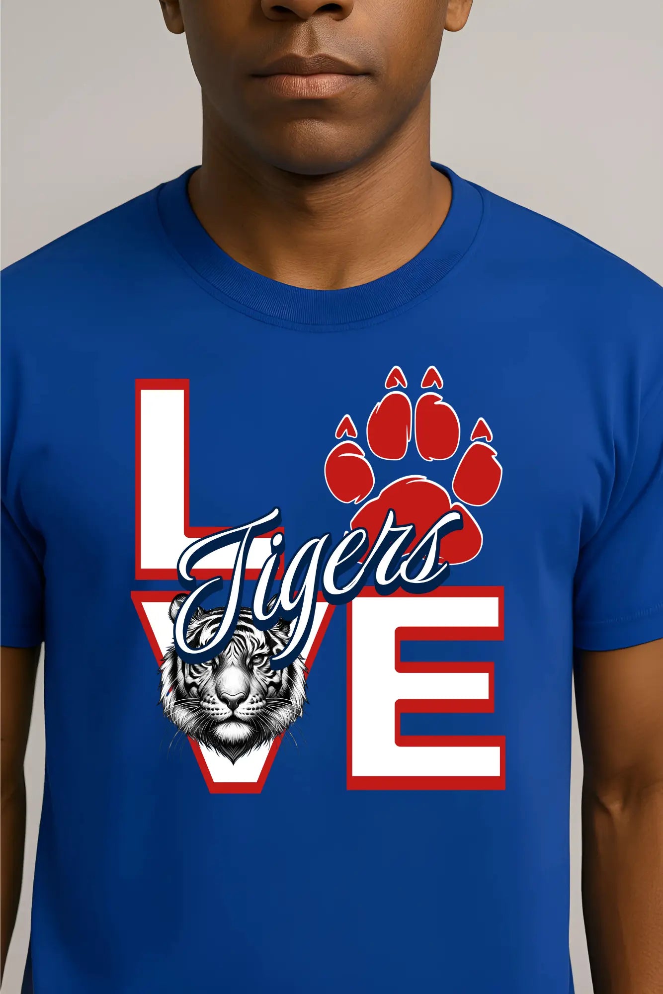 Love Tigers Varsity Men's Black Jersey Short Sleeve Tee Printify