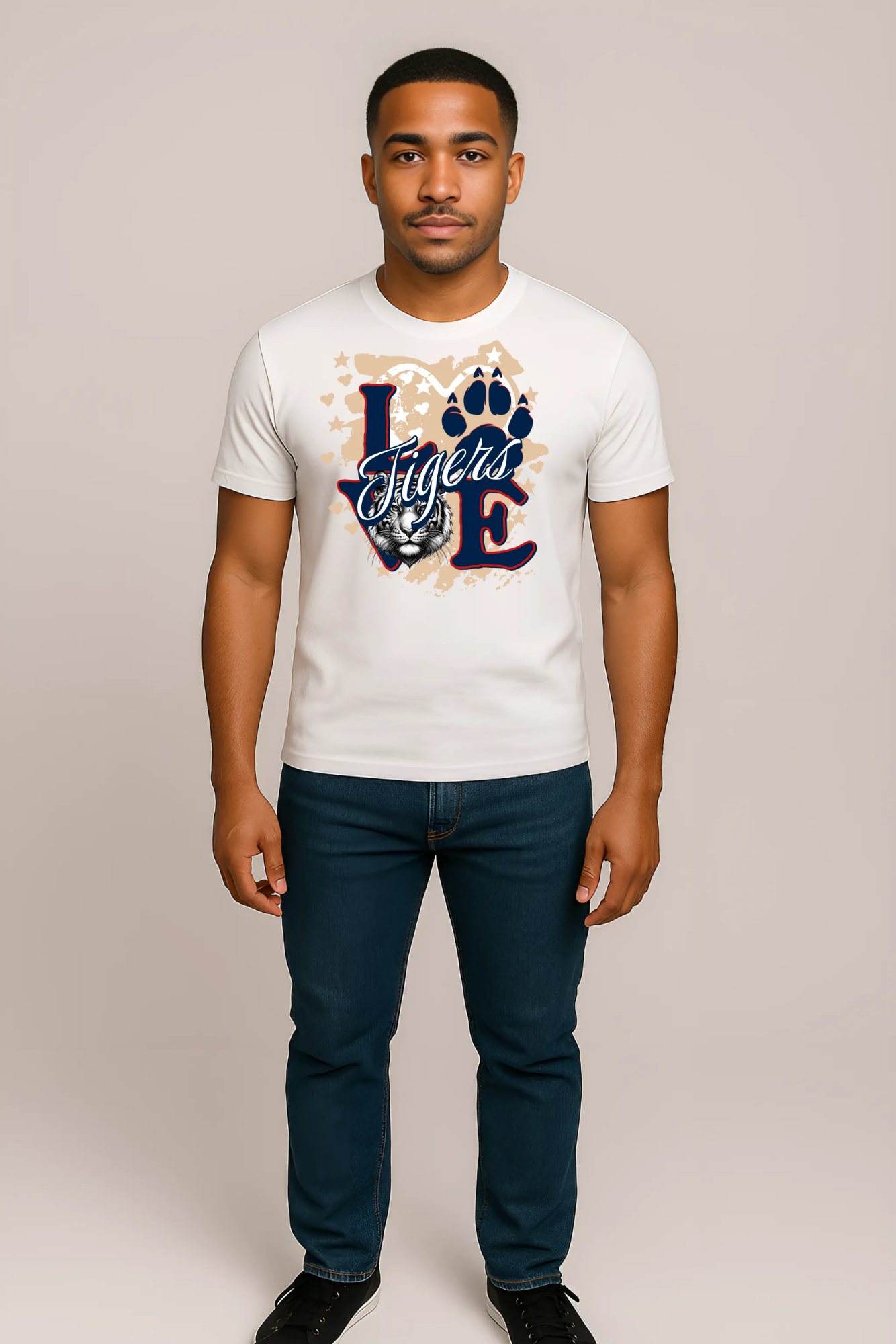 Love Tigers Men's Navy Jersey Short Sleeve Tee - Thee Shirts