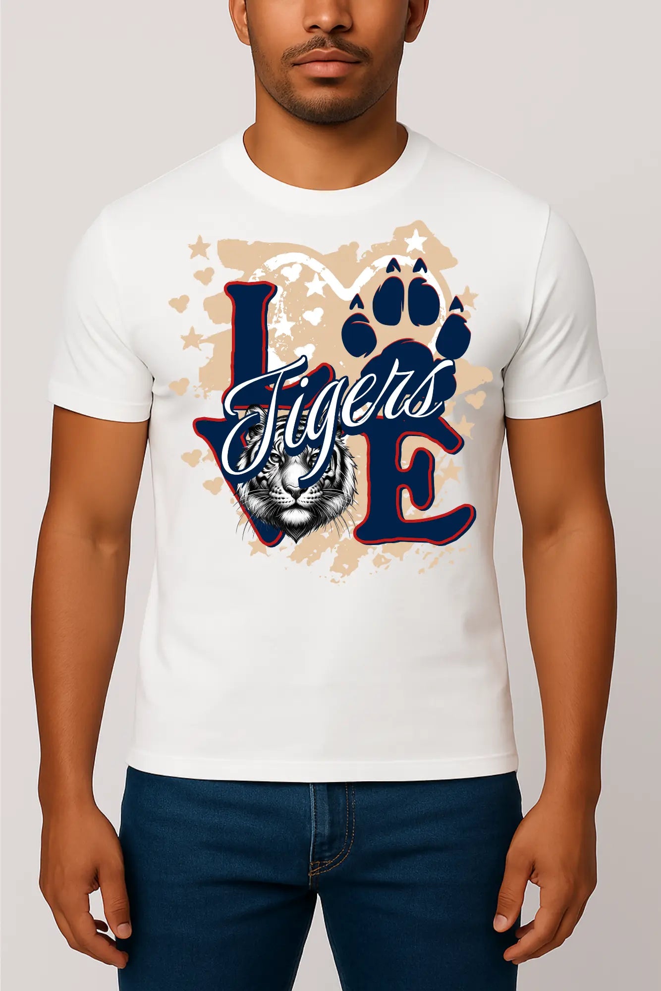 Love Tigers Men's Navy Jersey Short Sleeve Tee Printify