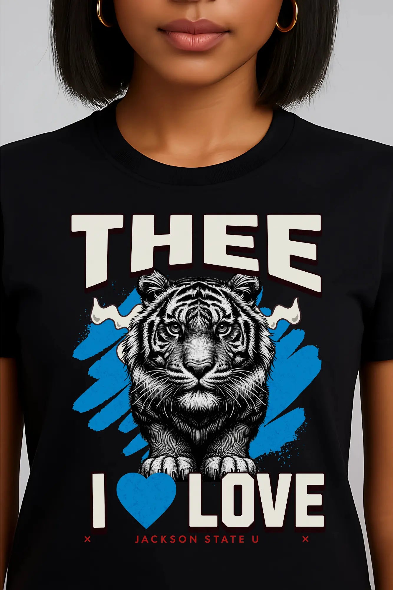 #TheeILove Jackson State U Tigerhead Women's Baby Blue Favorite Tee Printify