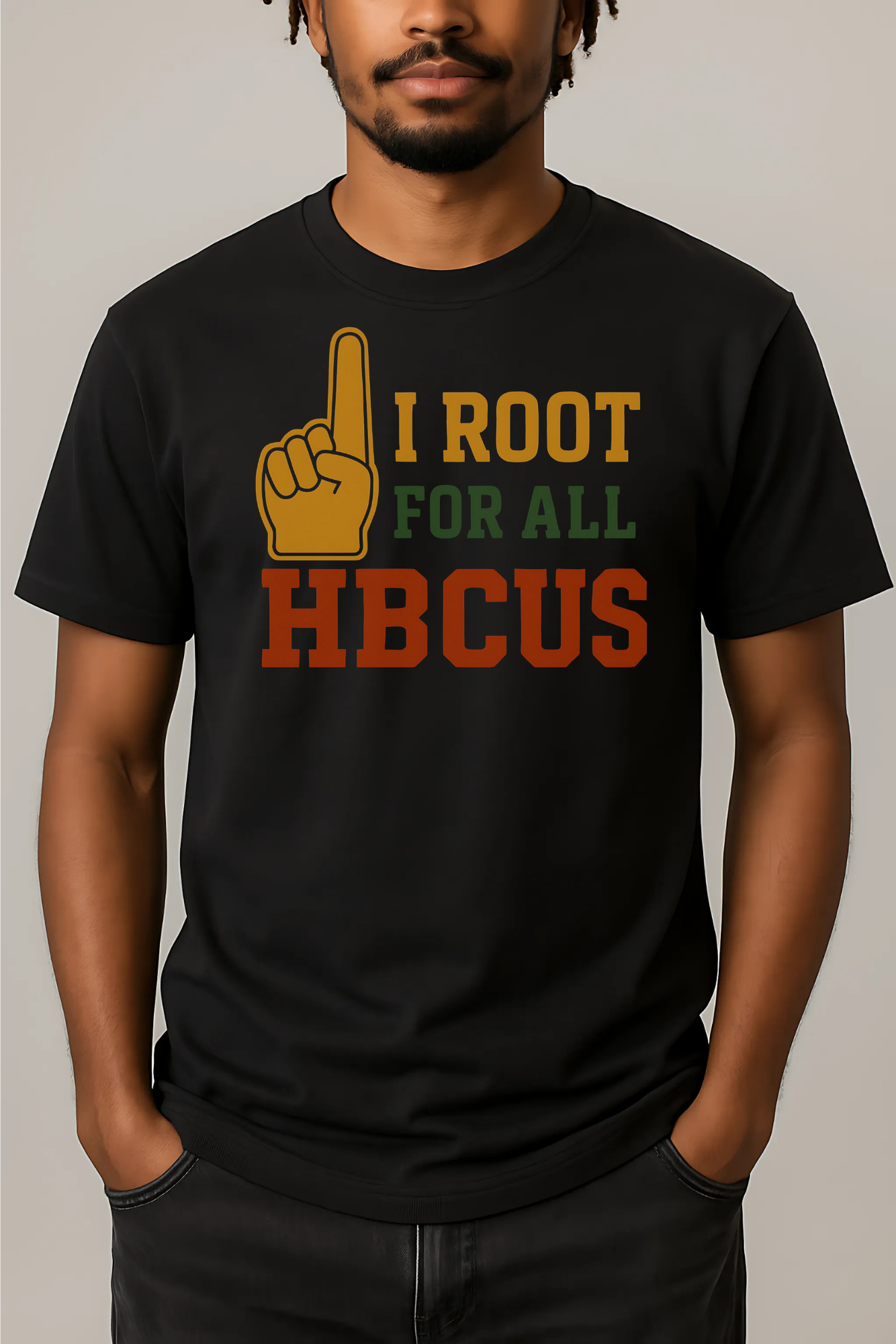 I Root for All HBCUS Foam Hand Jersey Short Sleeve Tee Printify