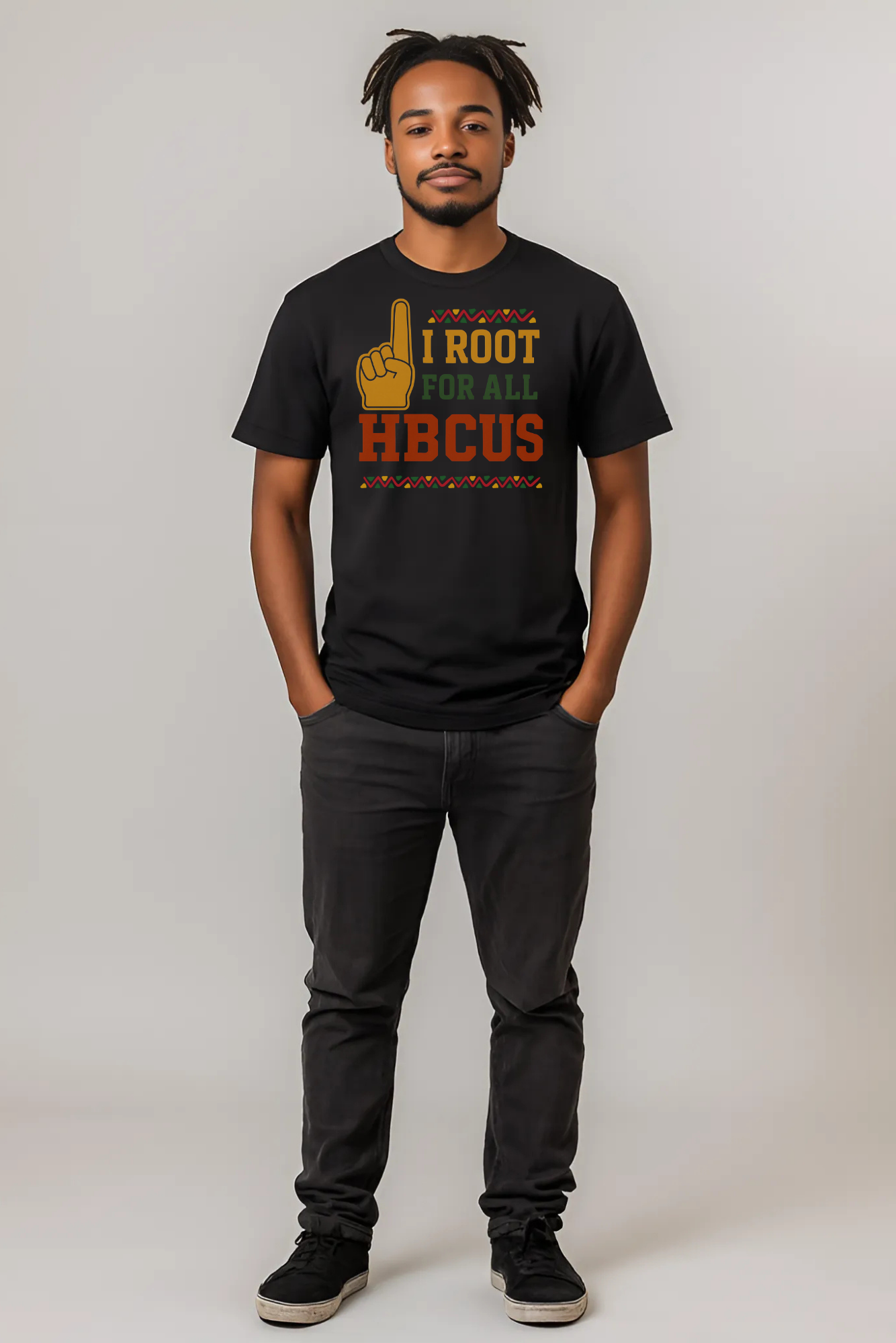 I Root for All HBCUS Foam Hand Print Jersey Short Sleeve Tee Printify