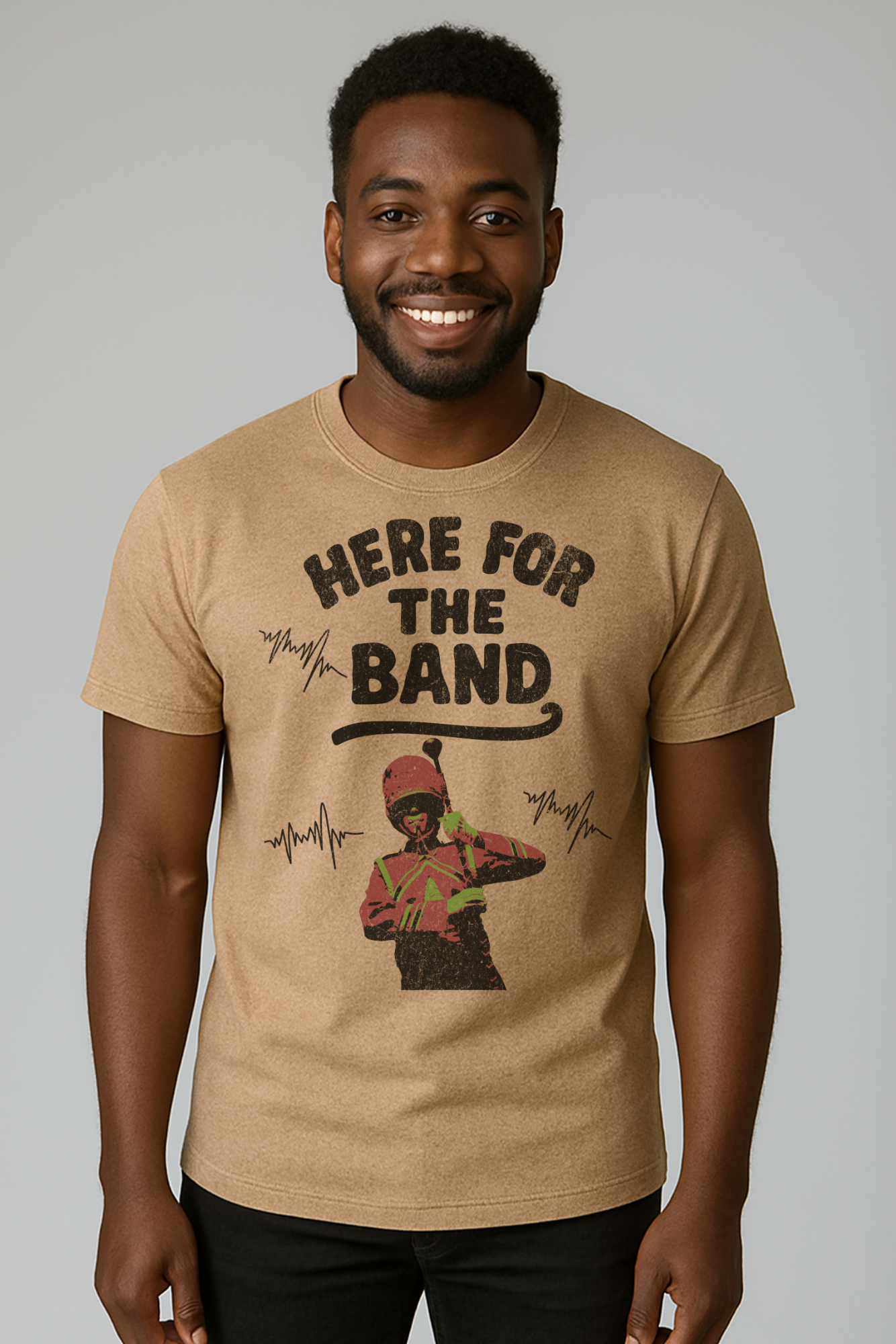 Here for the Band Varsity RGB Jersey Short Sleeve Tee Printify