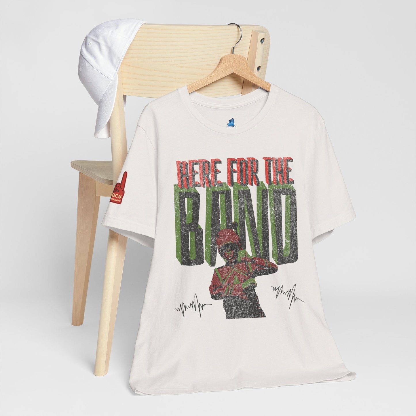 Here for the Band Vintage RGB Jersey Short Sleeve Tee Printify
