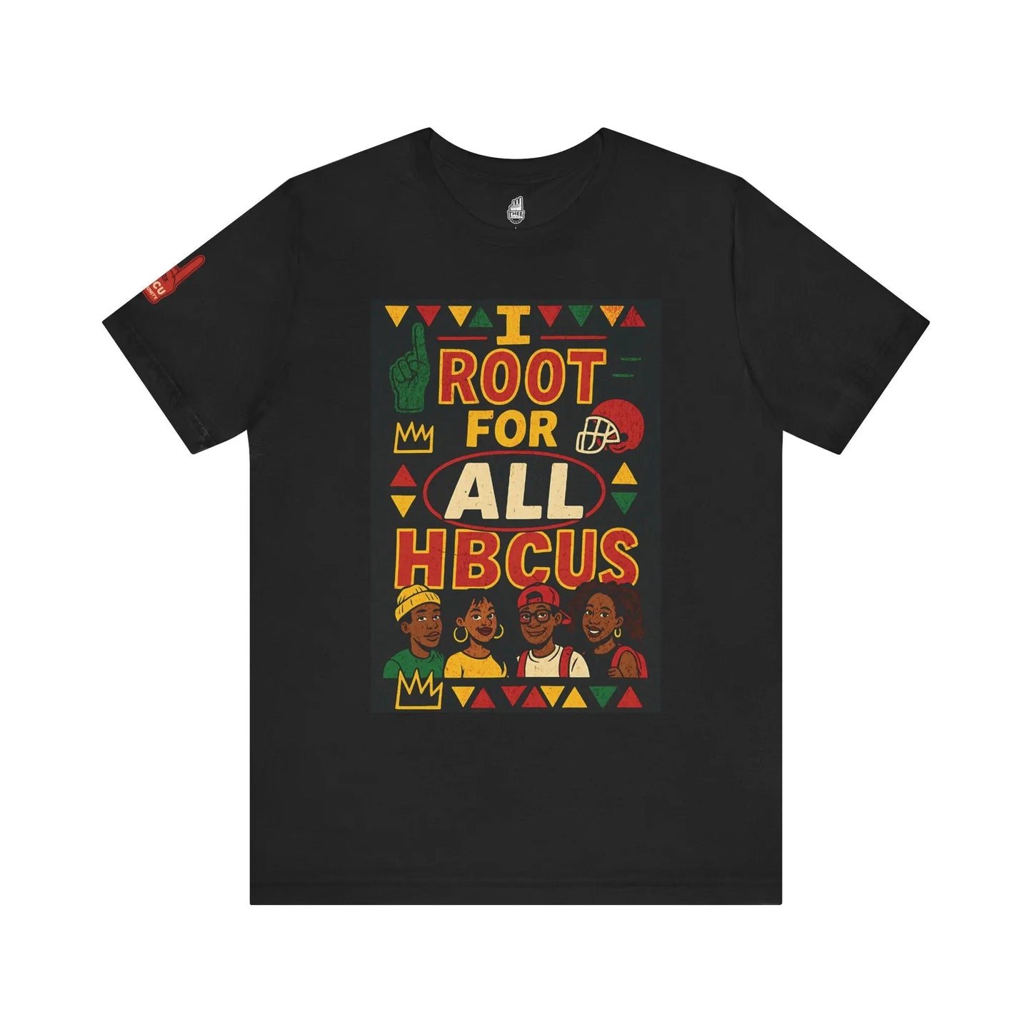 I Root for All HBCUs Illustration Black Jersey Short Sleeve Tee Printify