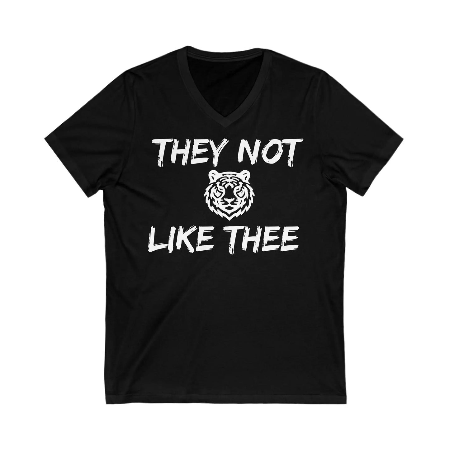 They Not Like Thee Tiger White Men's Jersey Short Sleeve V-Neck Tee Printify