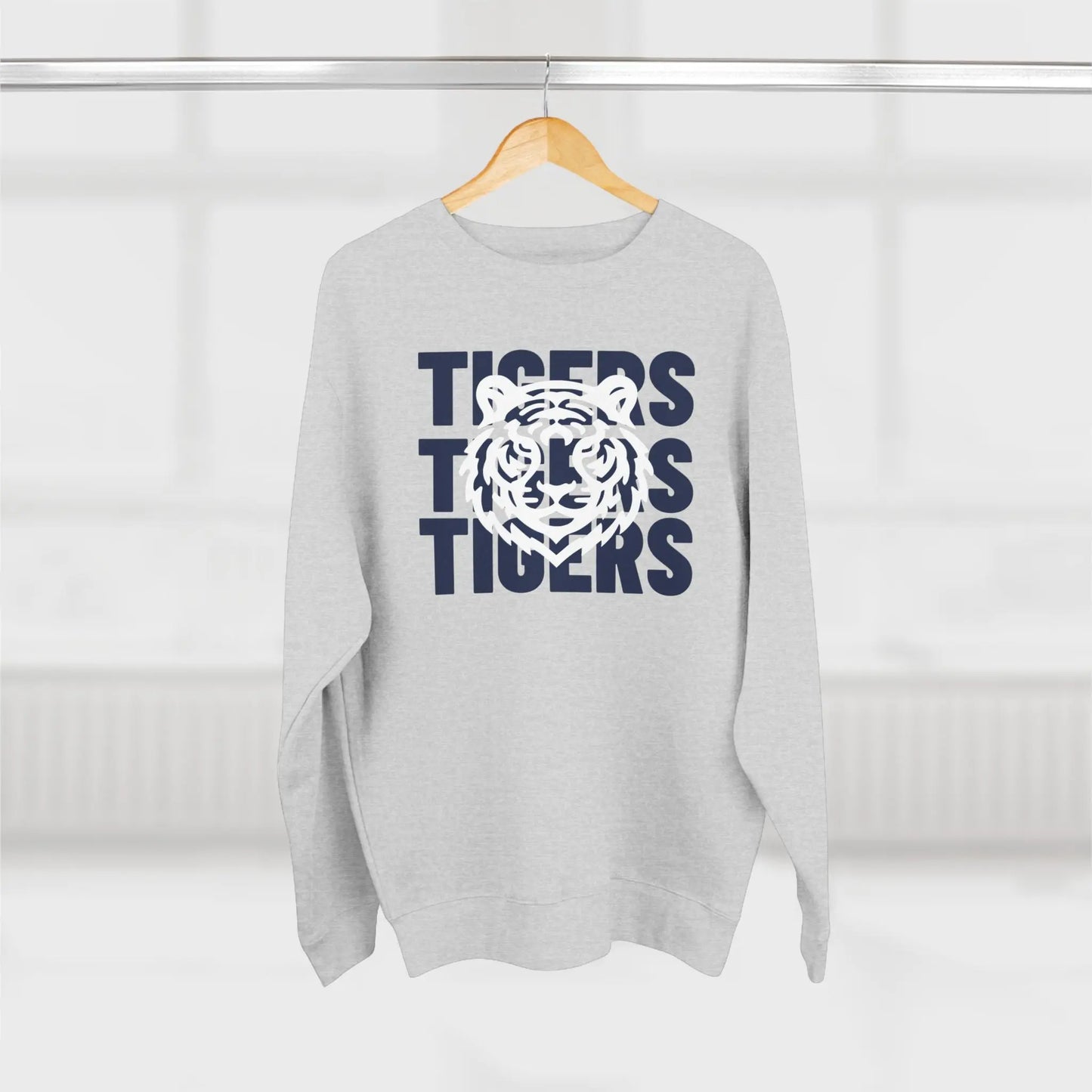 Jackson State Tigers 3X Navy Crewneck Sweatshirt Printify