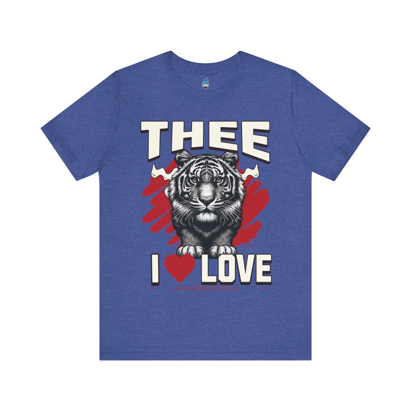 #TheeILove Jackson State U Tigerhead Men's Red Jersey Short Sleeve Tee Printify