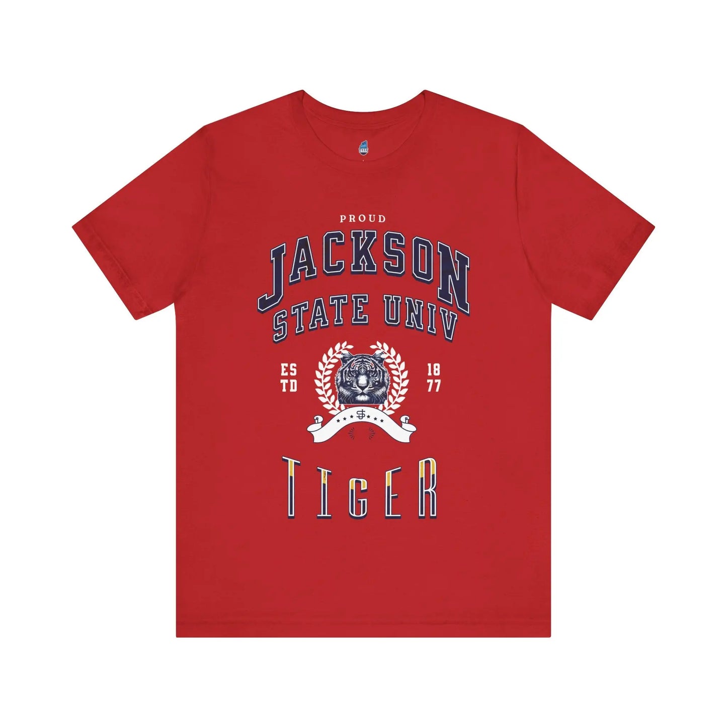 Proud Jackson State Univ Tiger Men's White Jersey Short Sleeve Tee Printify