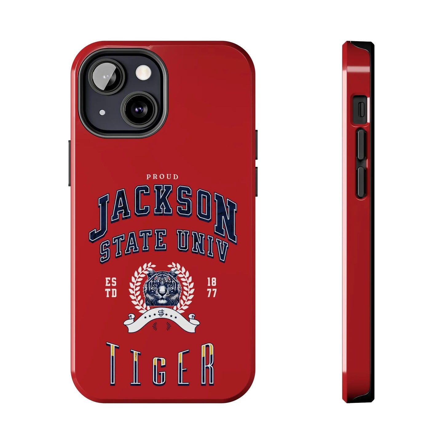 Proud Jackson State Univ Tiger White - Red Case Printify